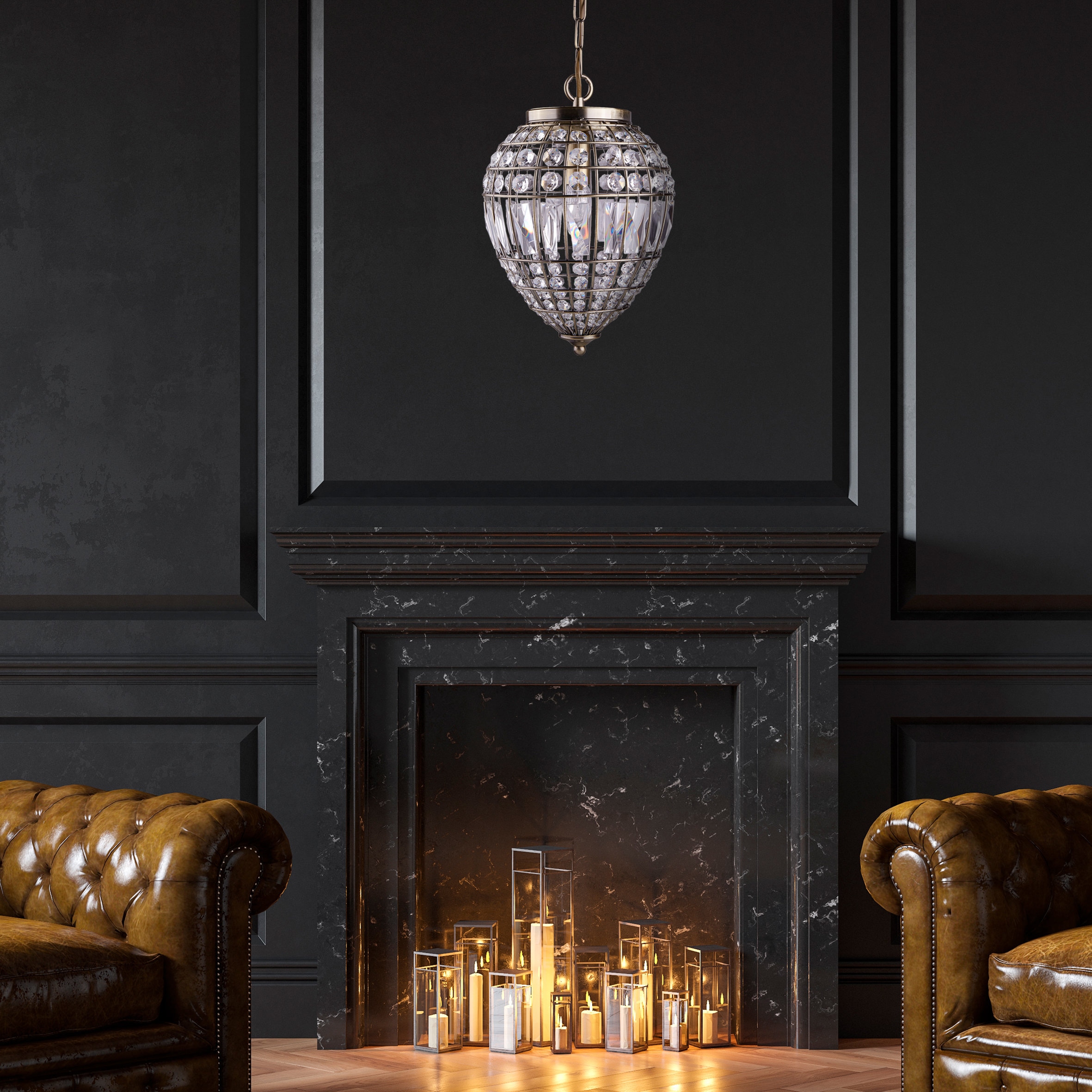 Searchlight Pendelleuchte »Pineapple Pendelleuchte - Antikes Messing und Glas« E14 1 Stk.