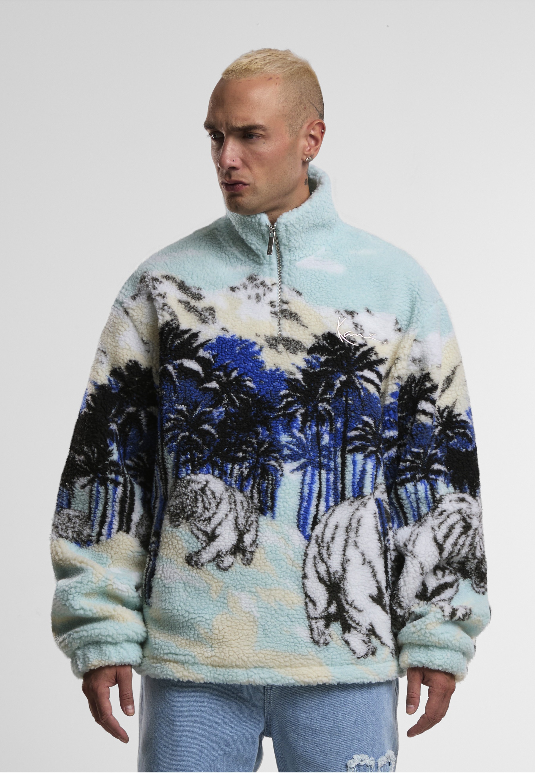 Thumbnail - Karl Kani Sweater "Karl Kani KK Metal Signature Ice Tiger Teddy Troyer", 1 Stk.