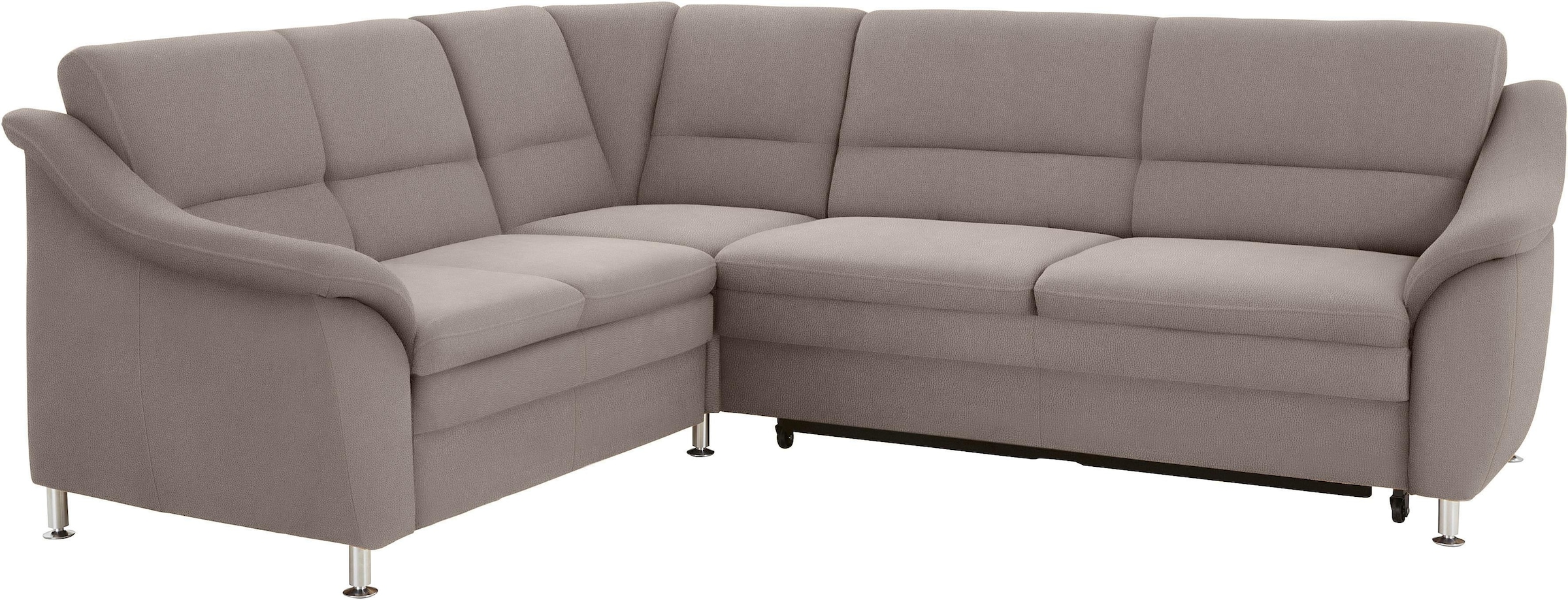 sit&more Ecksofa "Cardoso L-Form" mit Federkern, wahlweise mit Schlaffunktion und Schubkasten