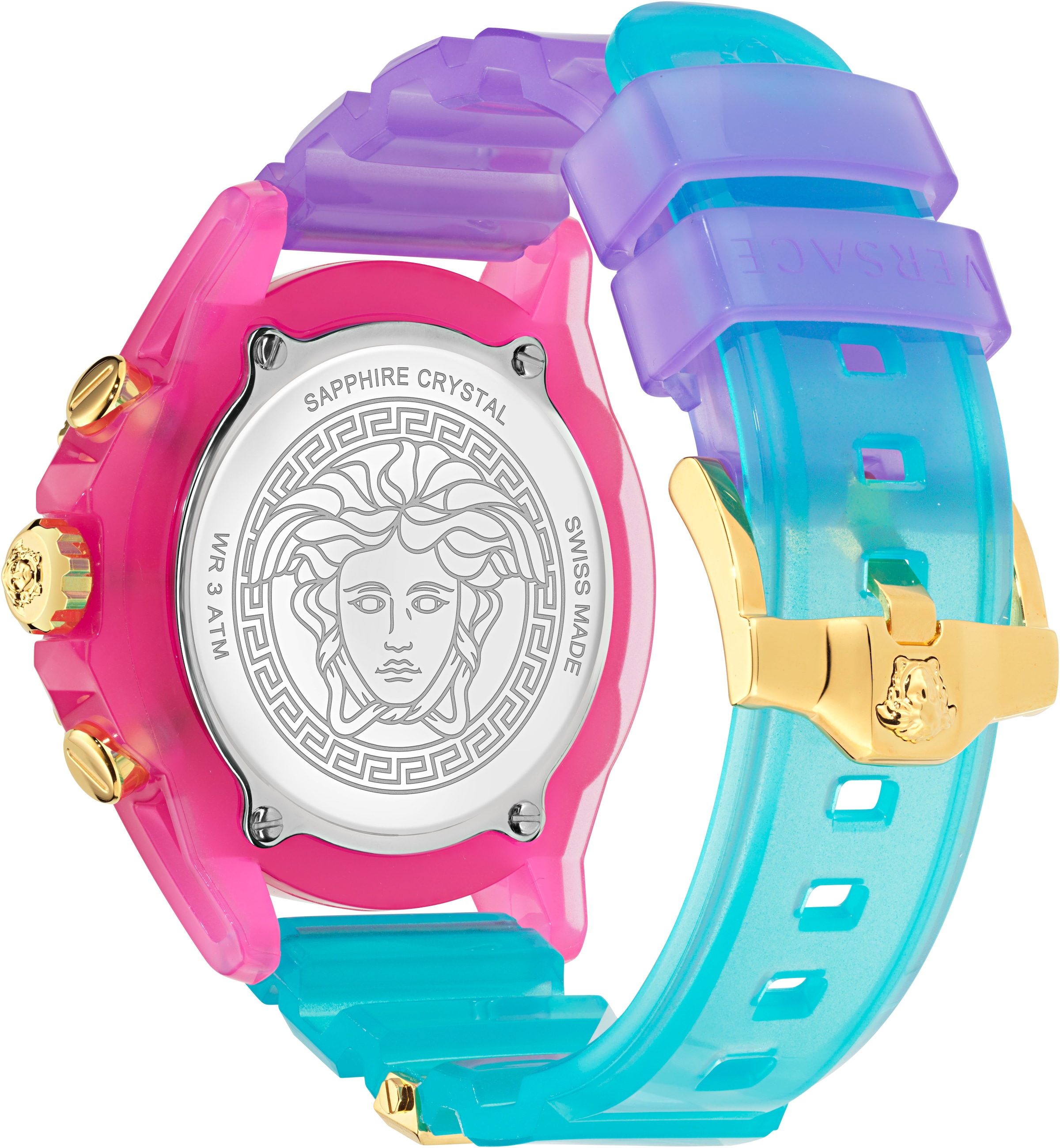 Versace Chronograph »ICON ACTIVE«, Quarzuhr, Armbanduhr, Damenuhr, Herrenuhr, Swiss Made, Polyurethanband