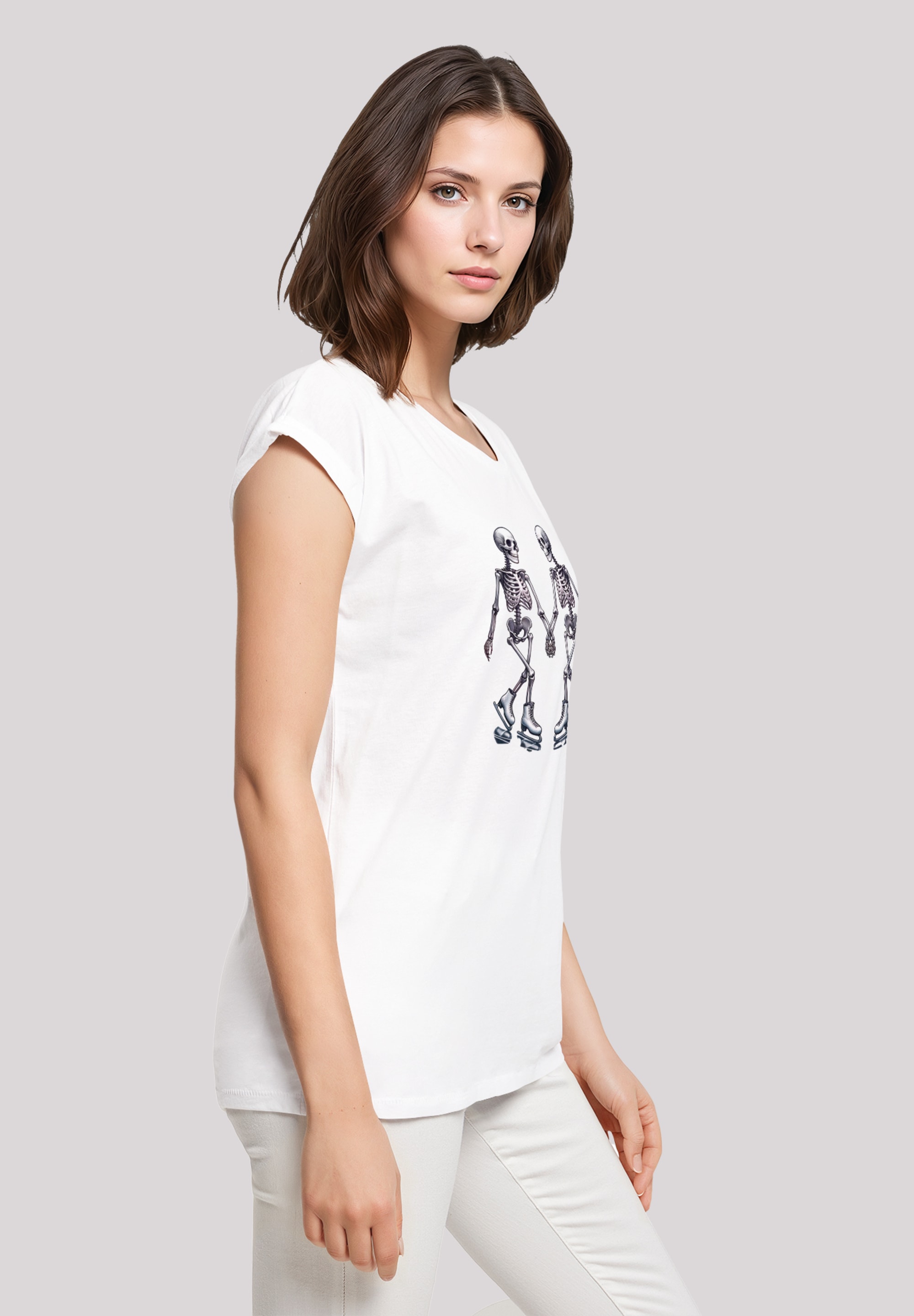 F4NT4STIC T-Shirt »Skelettpaar Eislaufen Valentinstagsgeschenk« Premium Qualität