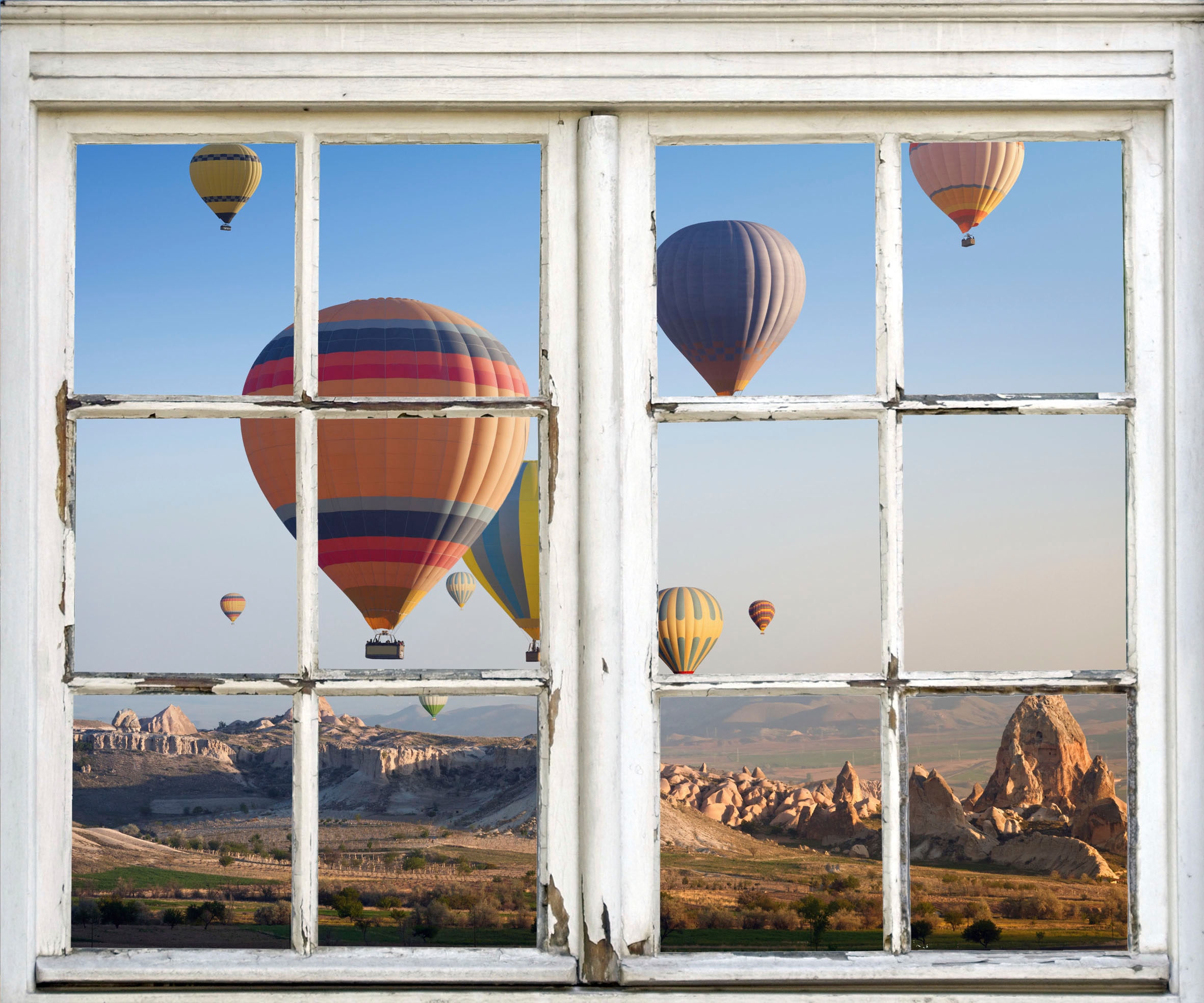 queence Wandsticker »Heißluftballons«, Wandsticker, Wandbild, selbstklebend, 3D, Fenster