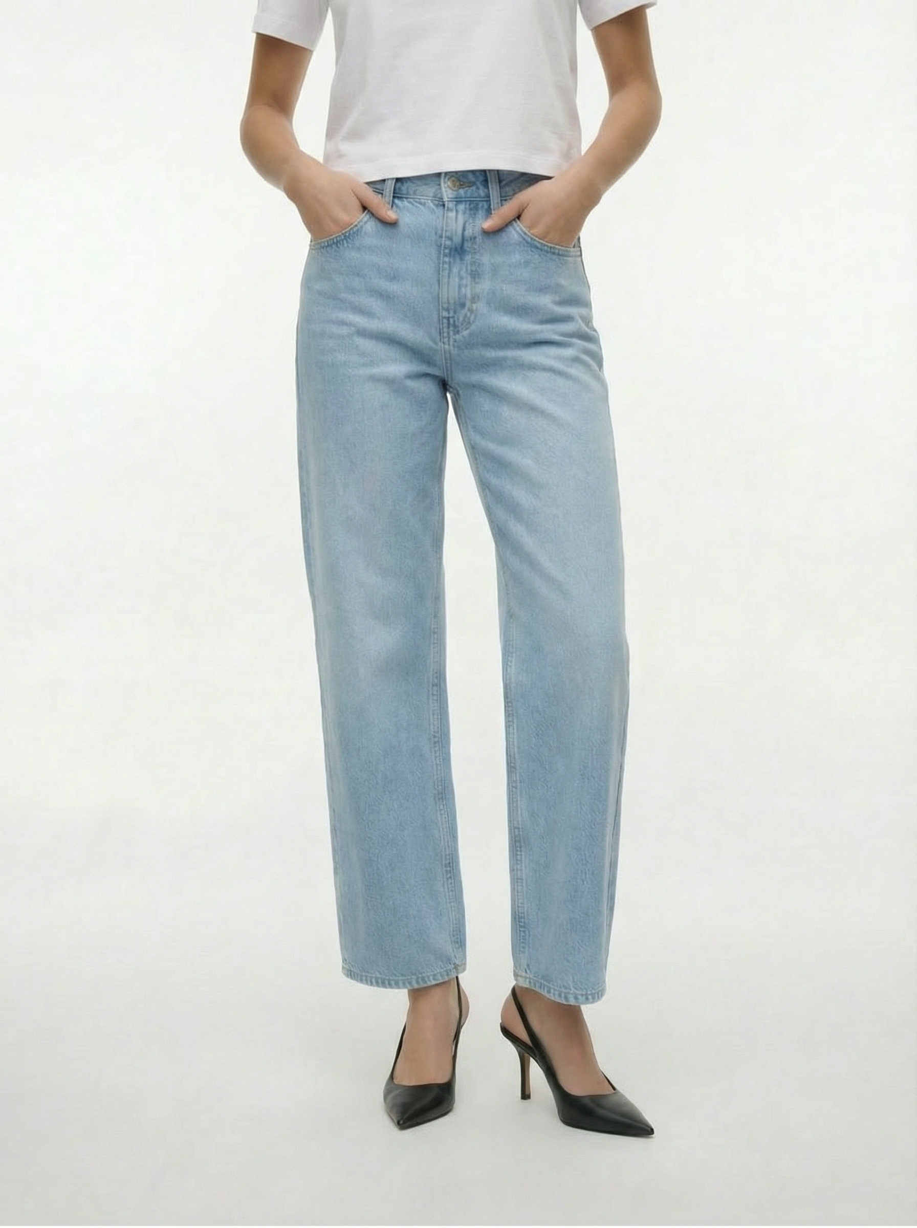 TOPSHOP Weite Jeans "TSEMBER LR WIDE DNM JEANS LB NOOS" Baumwolle, relaxed fit, low waist