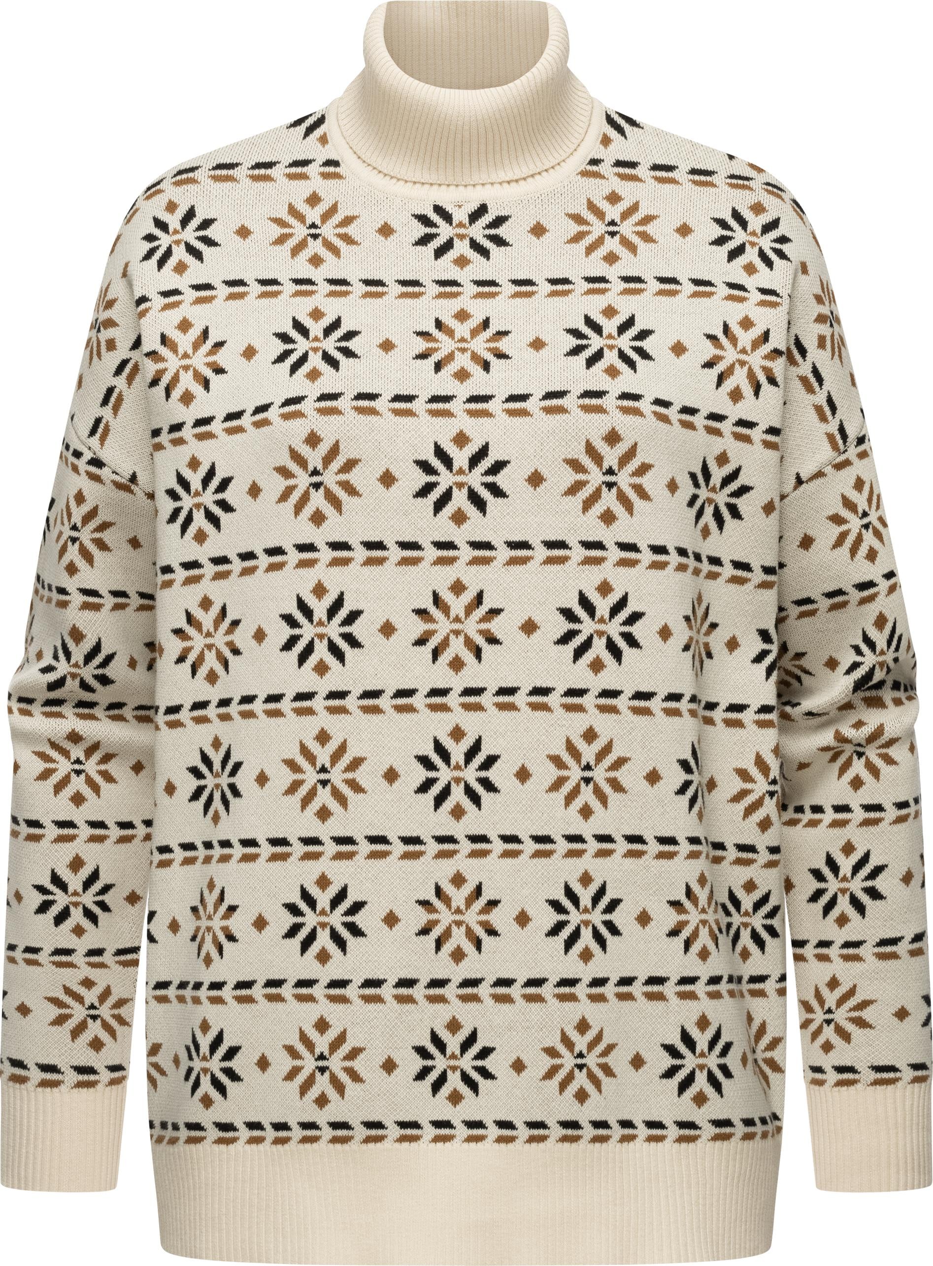 Stehkragenpullover »Danika Organic«, Damen Pullover mit winterlichem Muster-Print