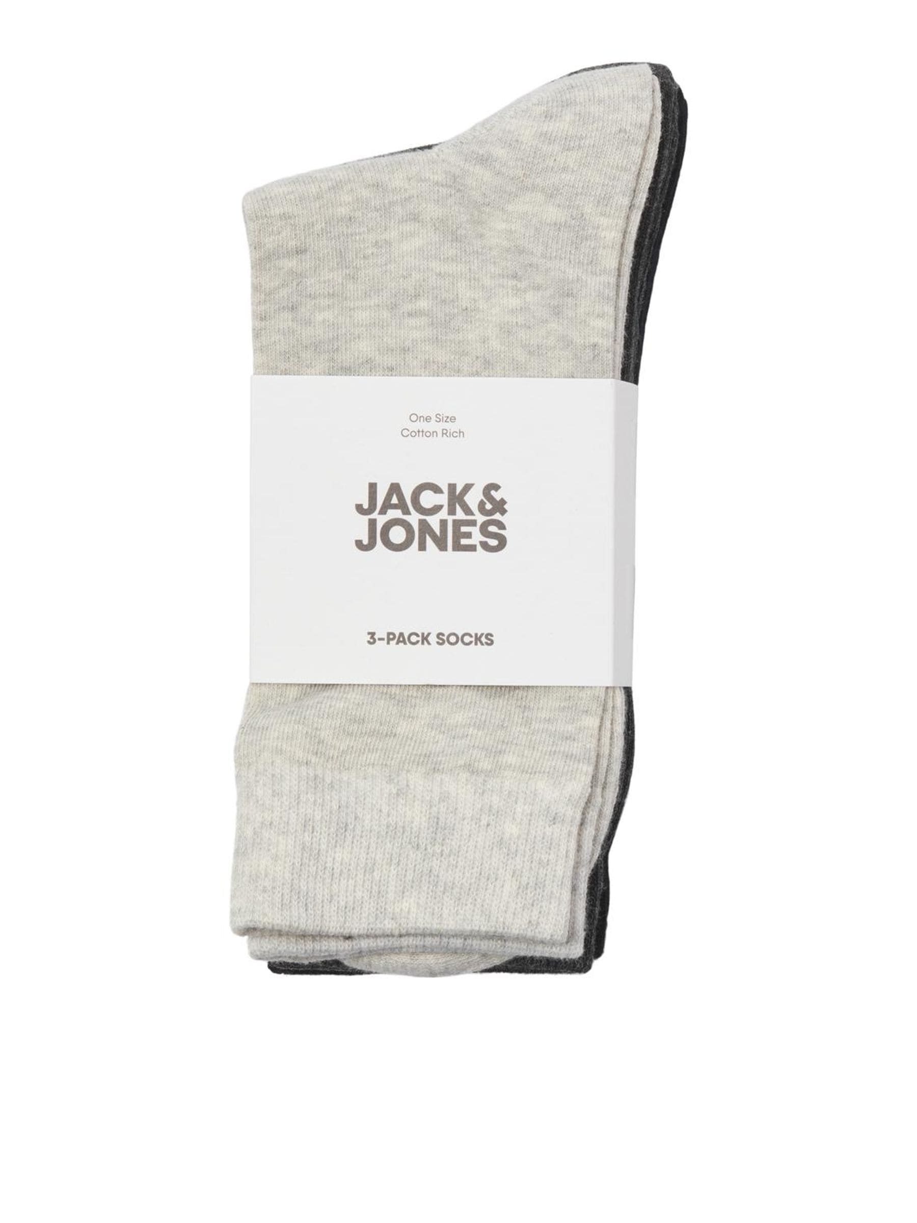 Jack & Jones Freizeitsocken »JACRAFAEL – Sockenpackung mit Stretch-Anteil, Einheitsgröße« Packung, 3 Paar tlg. uni und melange, casual