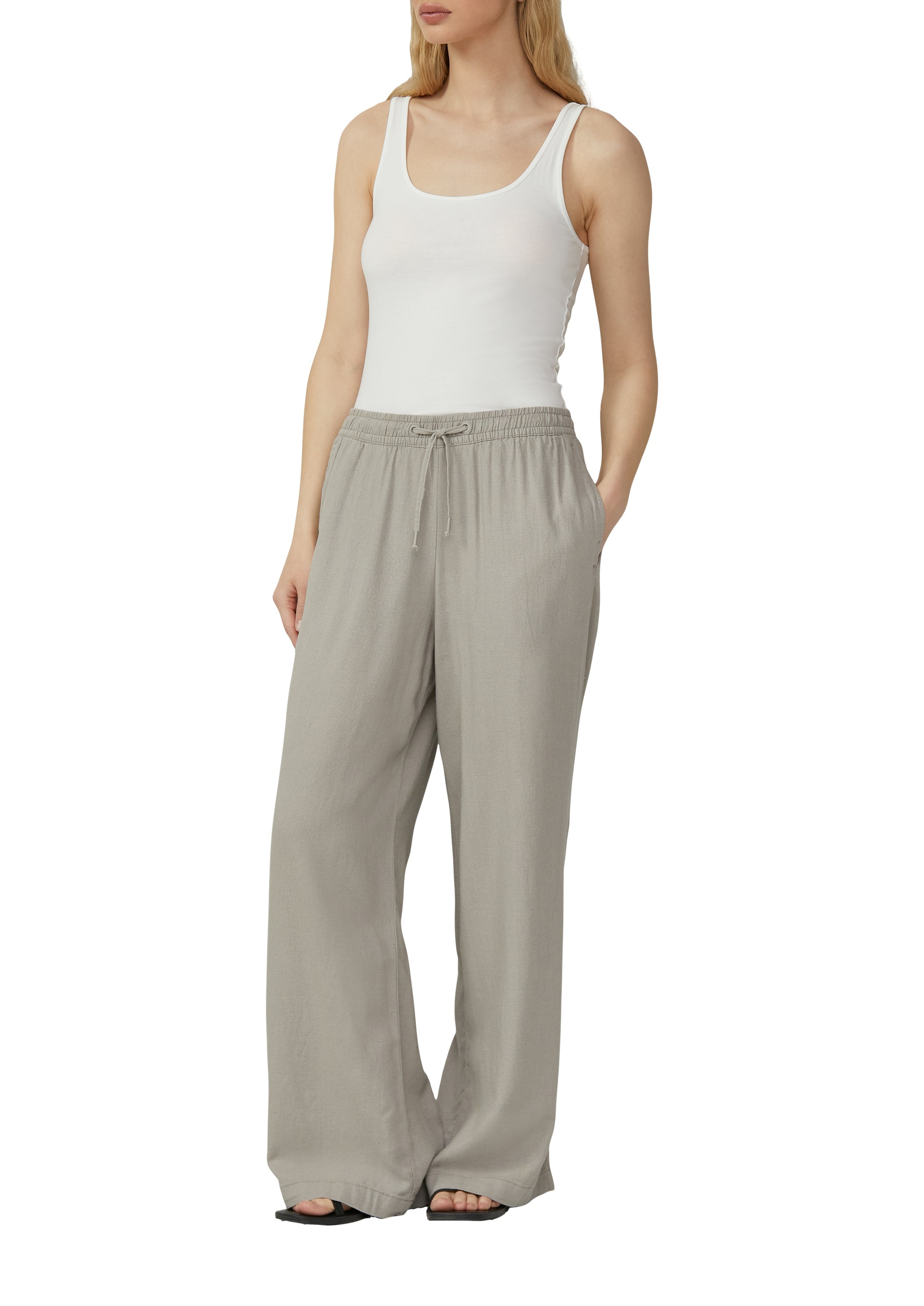 QS Leinenhose, Sommerhose mit elastischem Bund und Tunnelzug günstig online kaufen