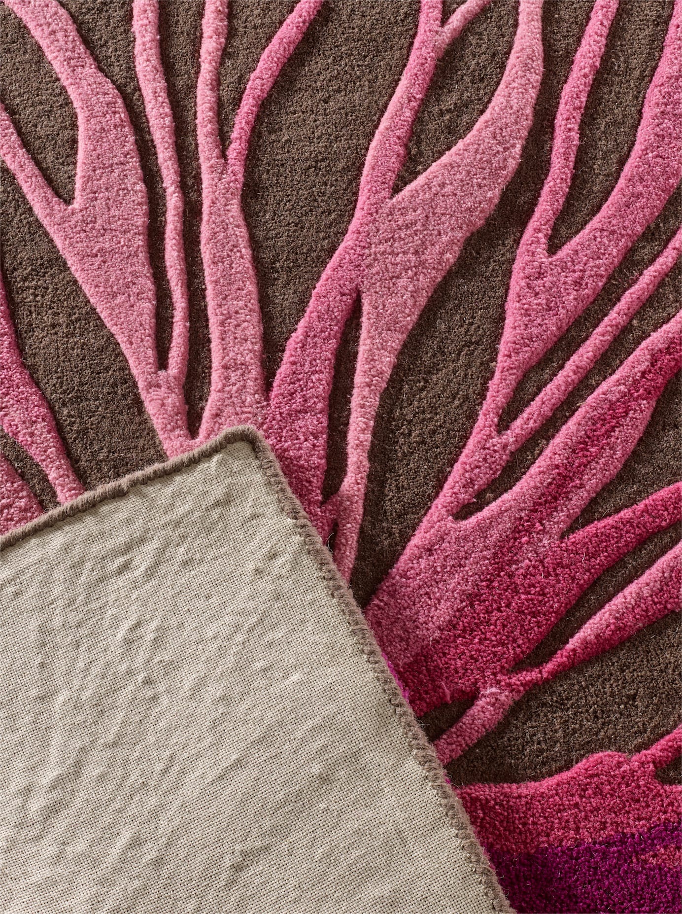 Teppich HEINE HOME Gr. 8, pink (taupe, beere, gemustert), B:200cm H:17mm L:200cm Ø:200cm, Wolle, Teppiche, Teppich 3