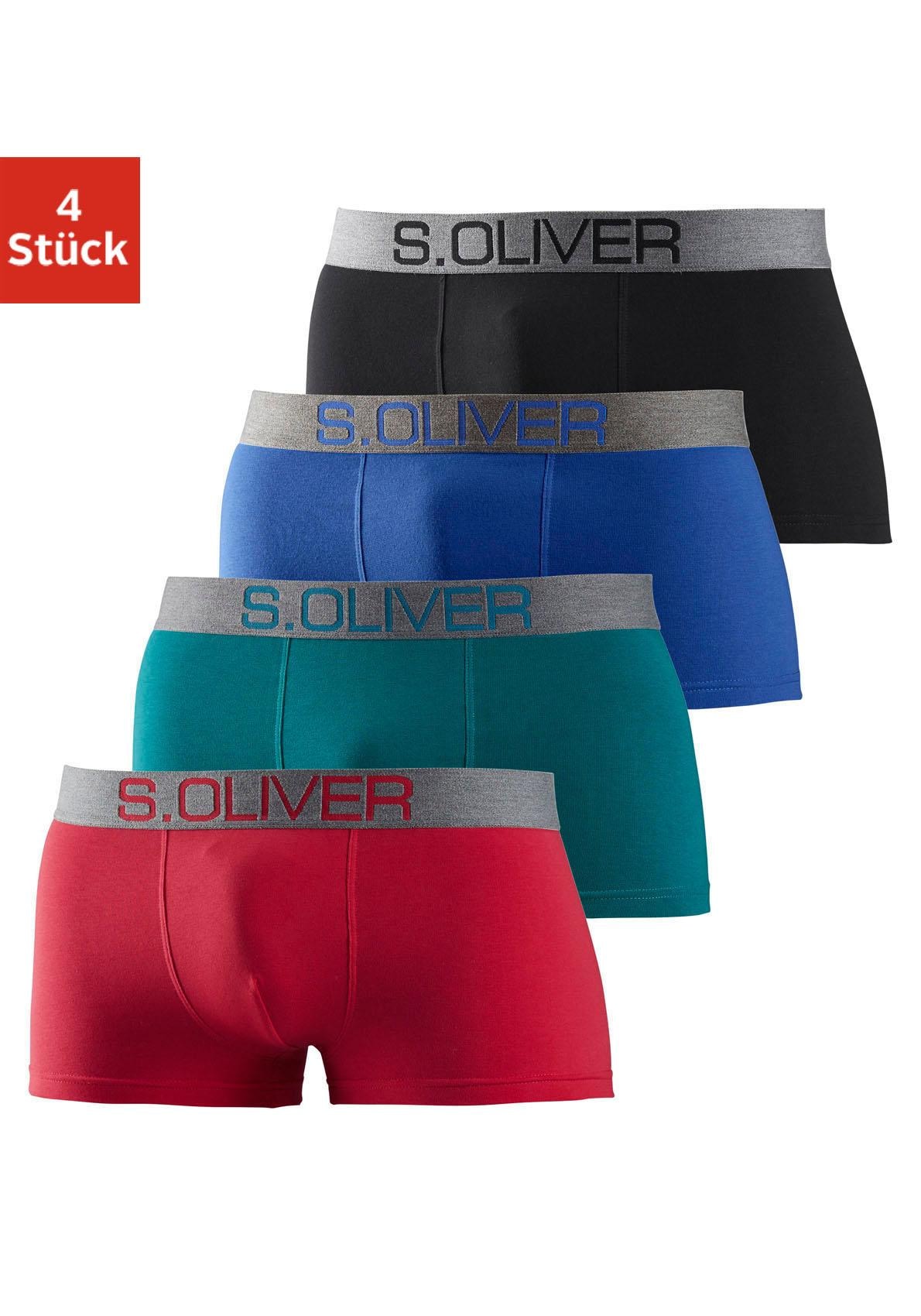 s.Oliver Hipster, (Packung, 4 St.), knapp sitzende Boxershorts für Herren aus Baumwoll-Mix