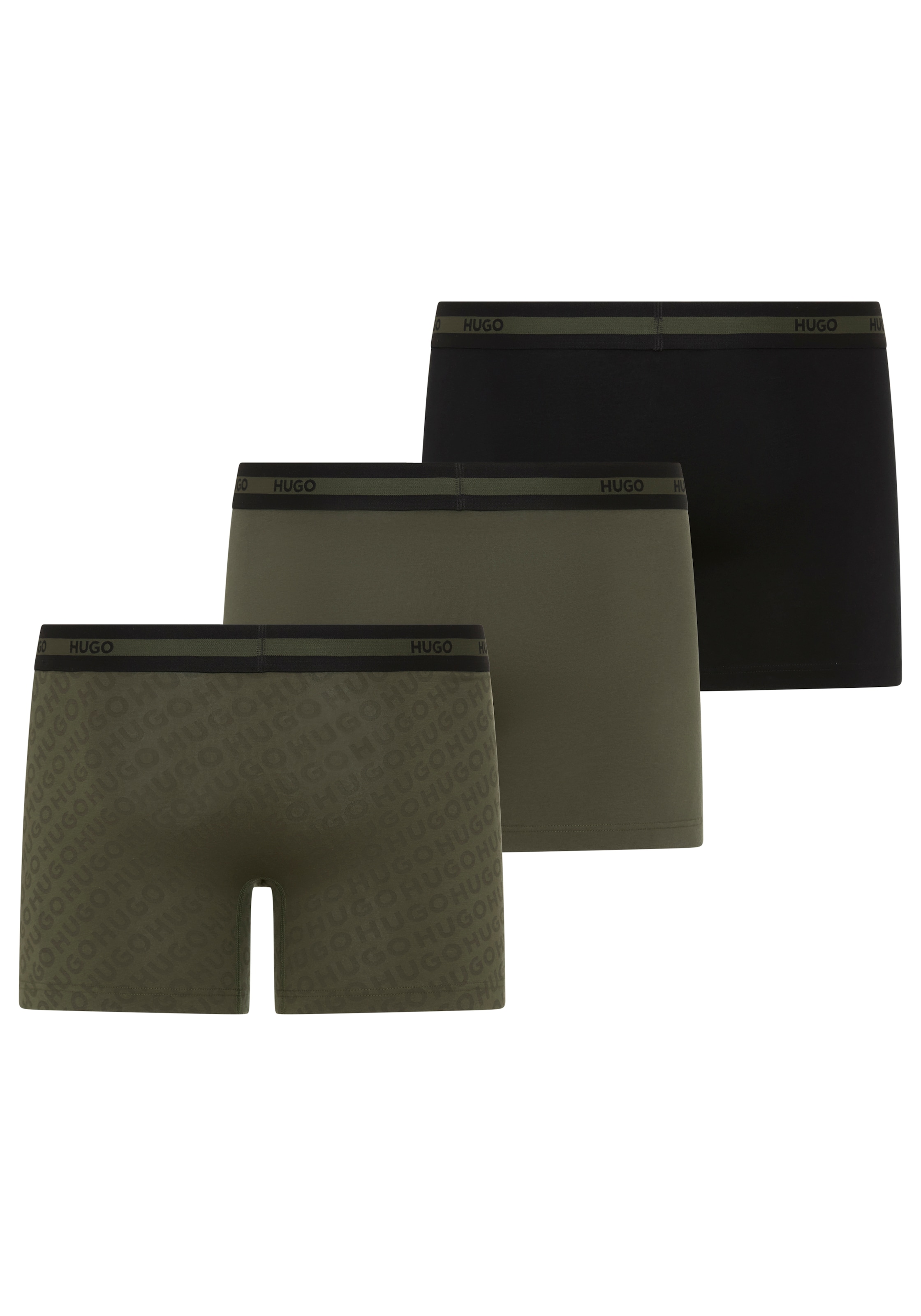 HUGO Underwear Boxershorts »BOXER BR PLANET DES« 3 Stk. elastischer Bund mit Logo, aus Stretch-Baumwolle, enganliegend