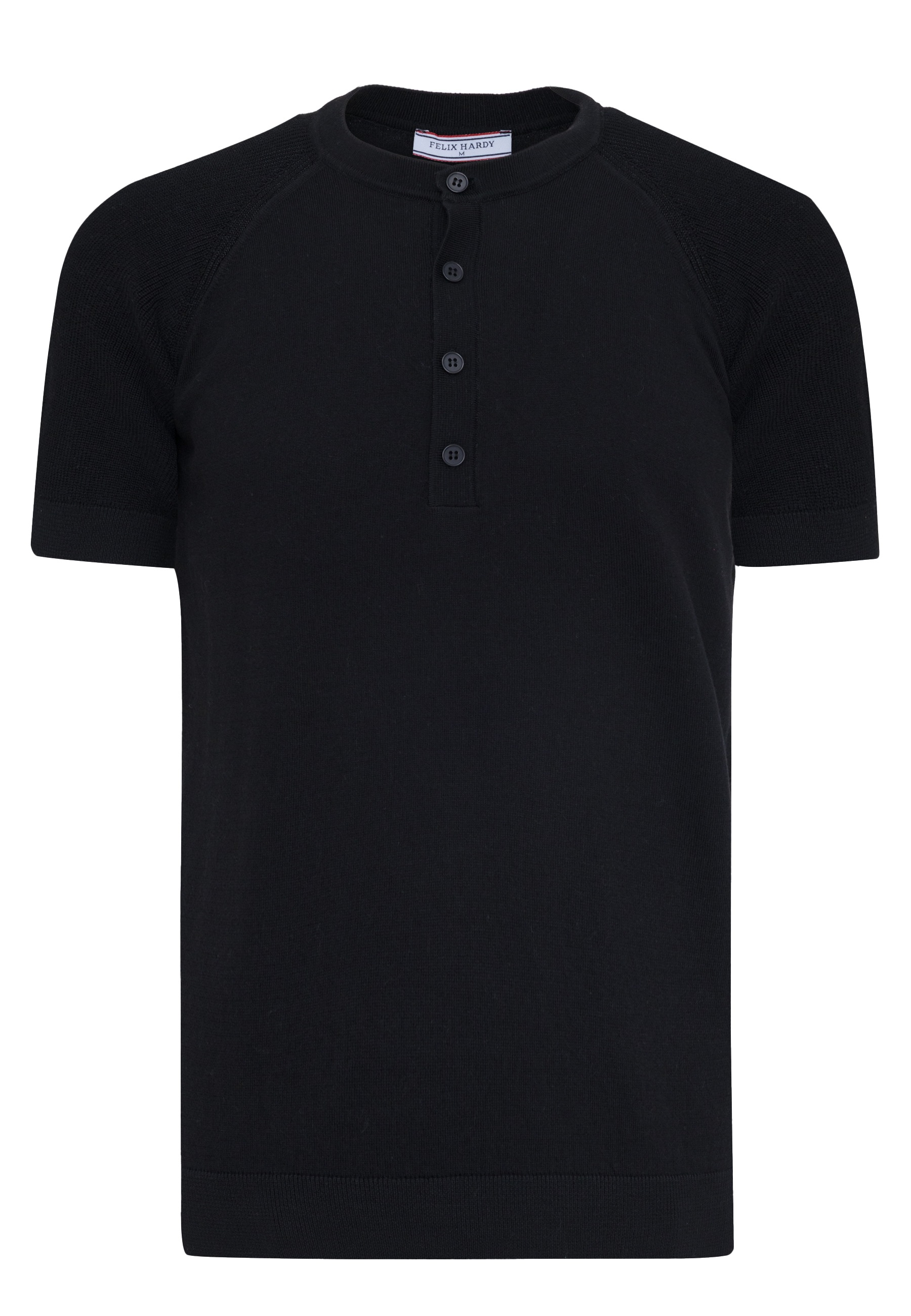 Felix Hardy T-Shirt »Basic-Strick-T-Shirt mit Rundhalsausschnitt und Knöpfen«