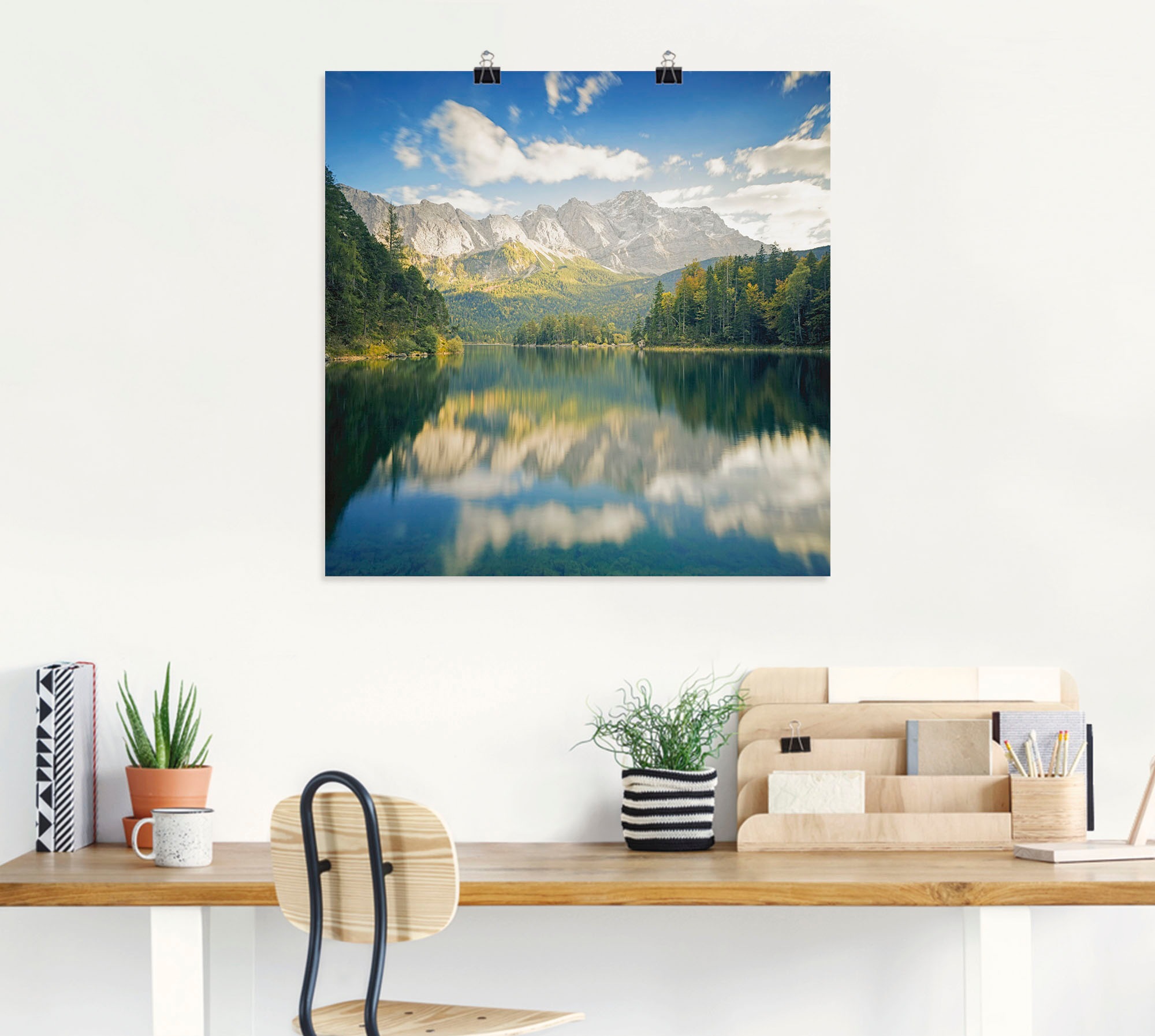 Artland Wandbild »Zugspitze mit St.), in Poster Berge versch. BAUR als Leinwandbild, | kaufen Alpenbilder, oder (1 & Alubild, Wandaufkleber Größen Eibsee«