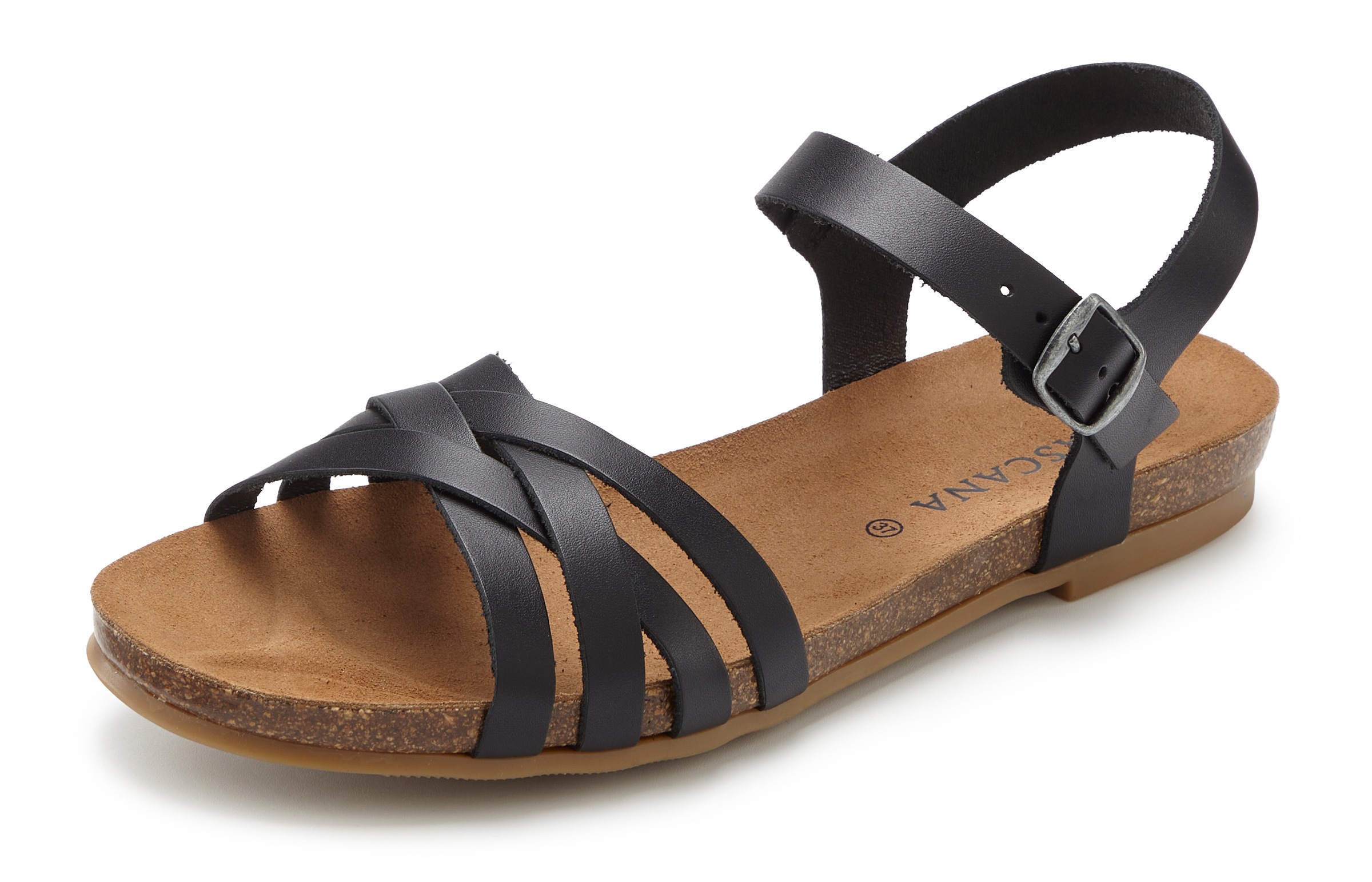 LASCANA Sandale "Sandalette, Sommerschuh", aus Leder günstig online kaufen
