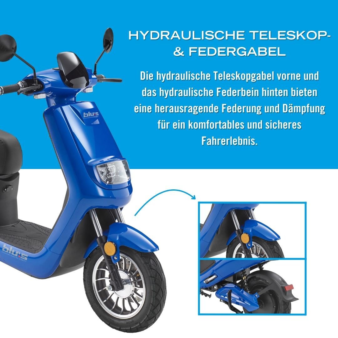 Blu:s E-Motorroller »XT2000«, bis zu 50 km Reichweite, mit Straßenzul., 2 Sitzplätze, für Erwachsene