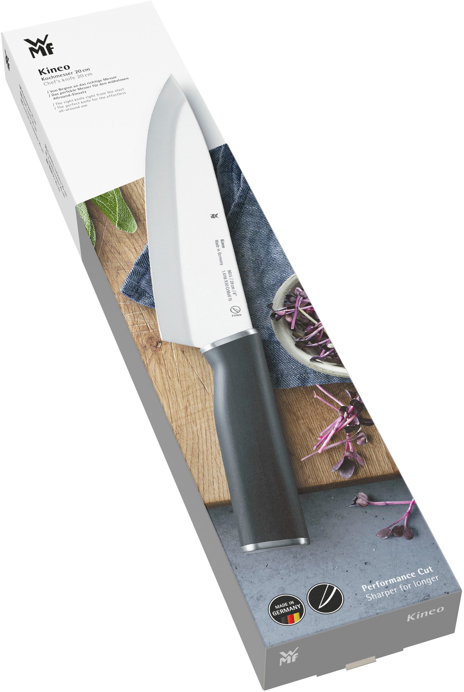 WMF Kochmesser »Kineo«, (1 tlg.), 20 cm, hochwertiger Edelstahl, ausgezeichnete Balance, ergonomisch