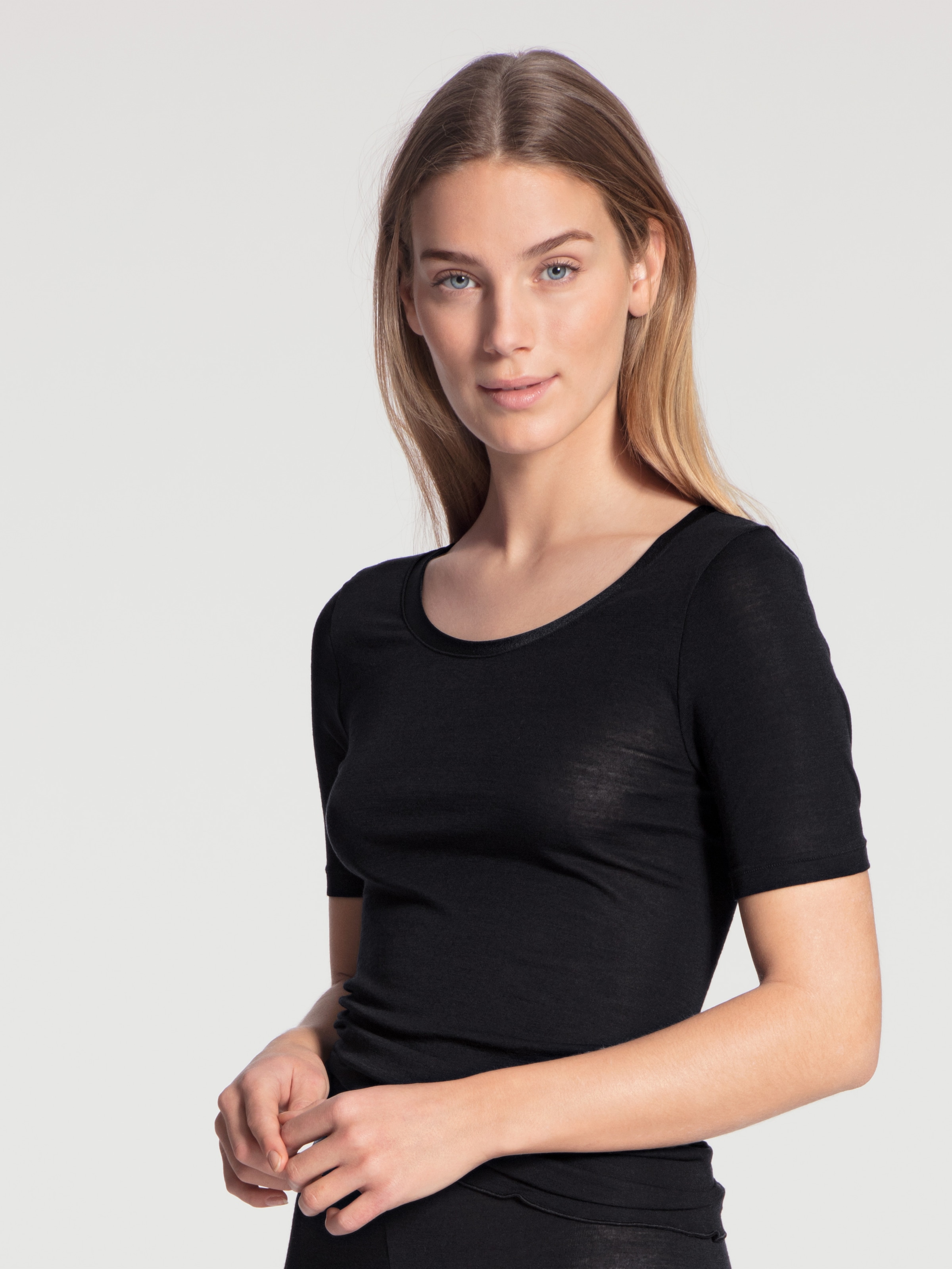 CALIDA Kurzarmshirt "True Confidence", Satinbandeinfassung, Rundhalsausschn günstig online kaufen
