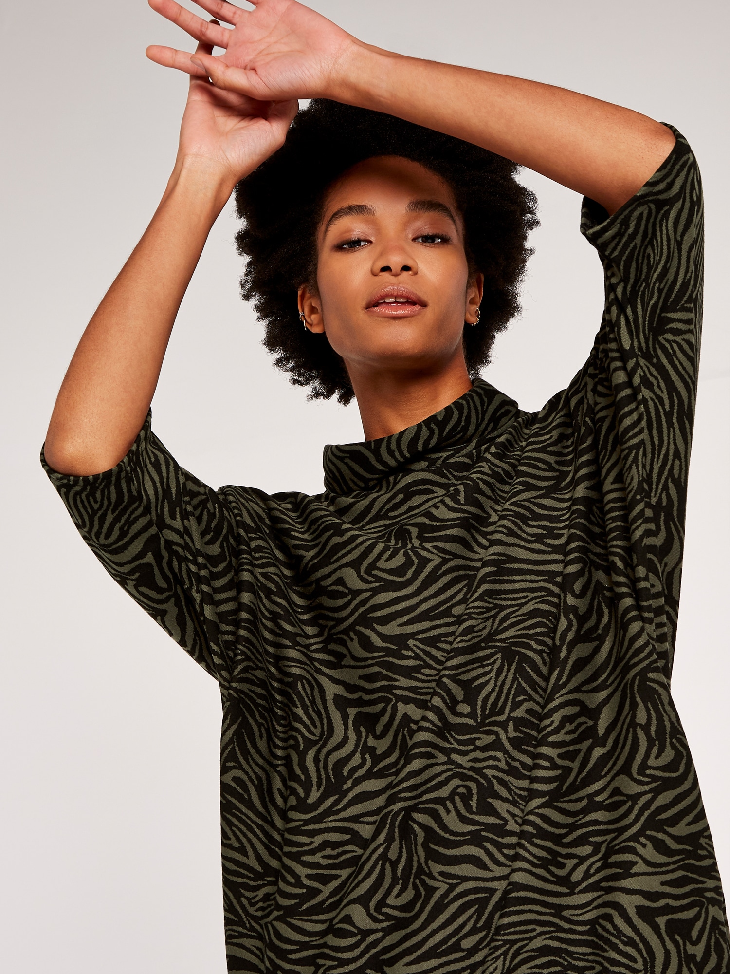 Apricot Minikleid »Mini-Cocoon« mit Zebra-Print