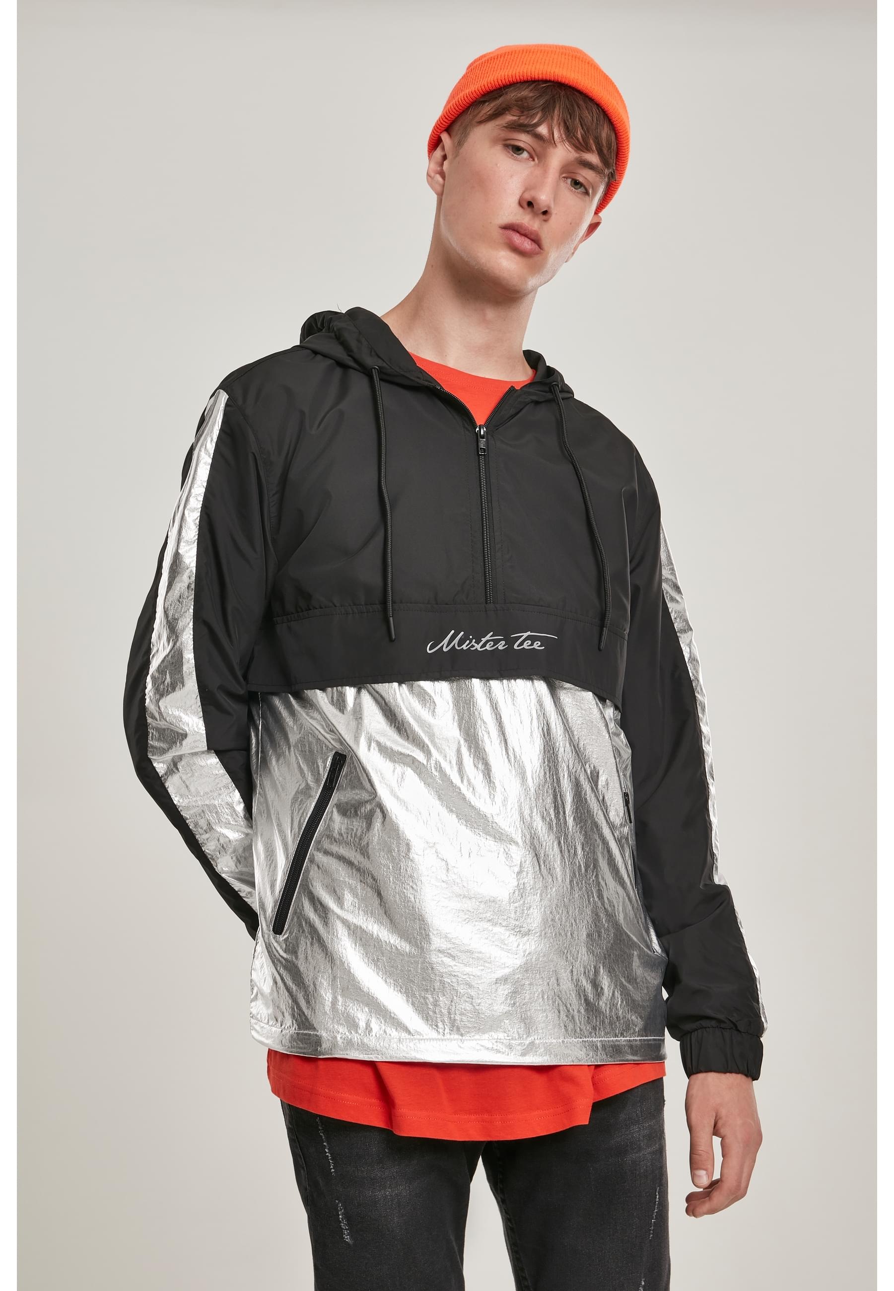 MisterTee Allwetterjacke »MisterTee Herren Reflective Mister Tee Windbreaker«, (1 St.), ohne Kapuze