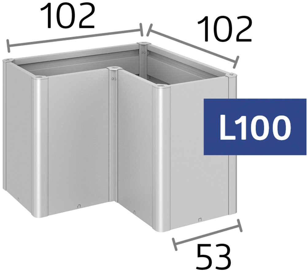 Biohort Hochbeet »BELVEDERE L-Form maxi 1, verschiedene Farben« 102x102x77 cm, extrem langlebig, aus Metall