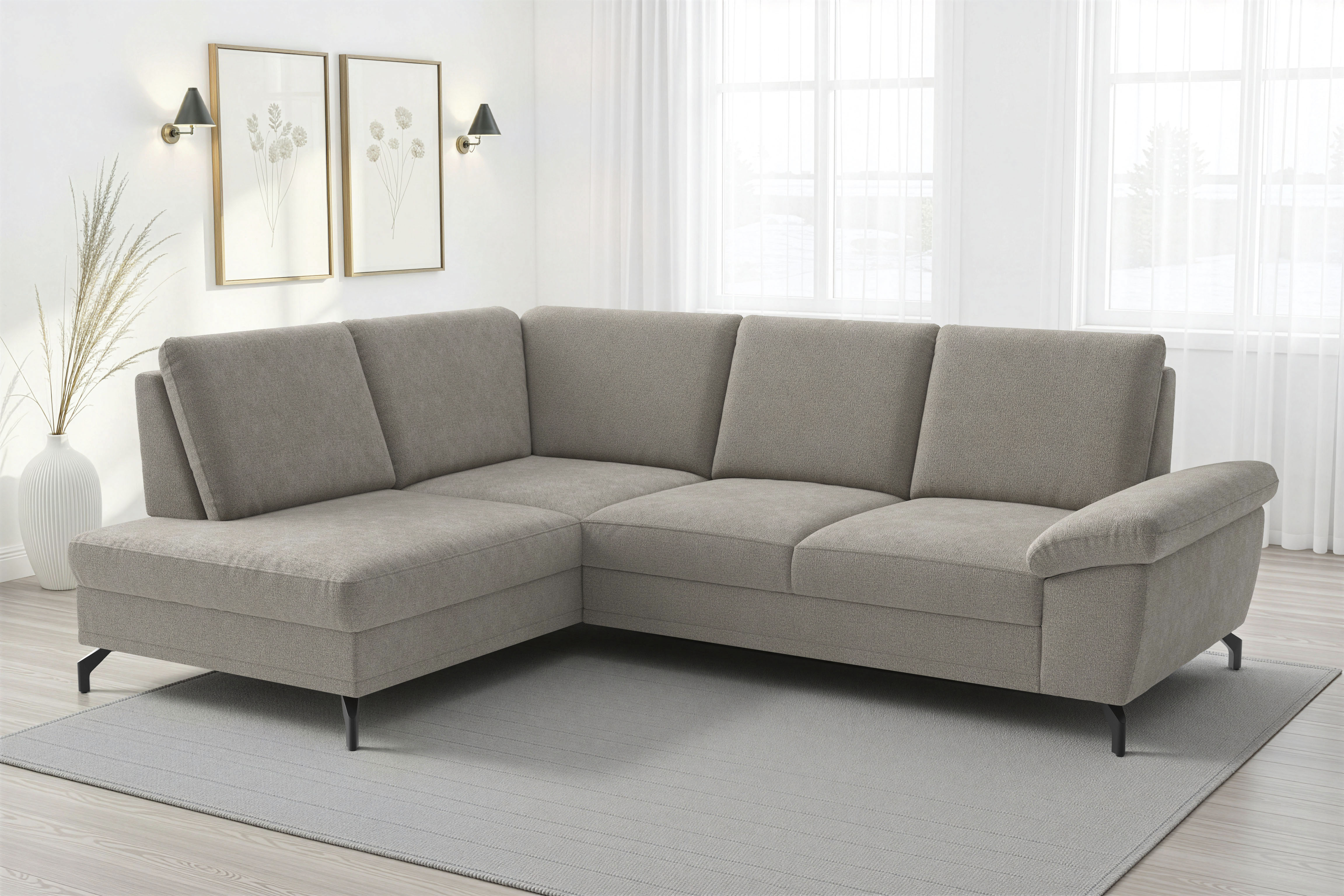 sit&more Ecksofa "Chelsea L-Form, B: 249 cm, Armteil- & Sitztiefenverstellung" optional Schlaffunktion und Bettkasten