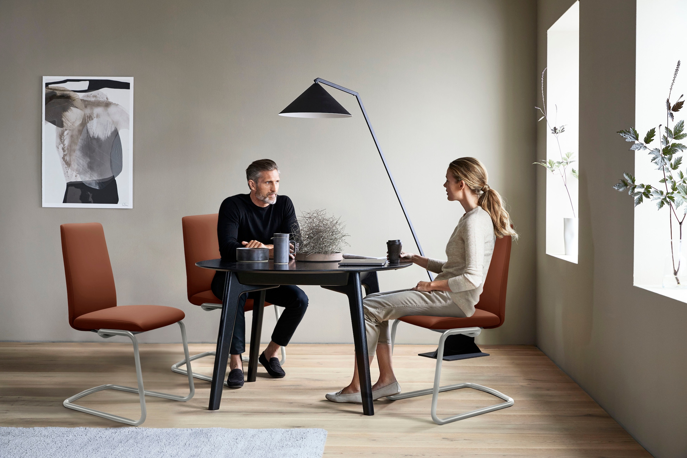 Stressless® Polsterstuhl »Laurel«, Leder PALOMA, Low Back, Größe L, mit Beinen aus Stahl in Schwarz matt
