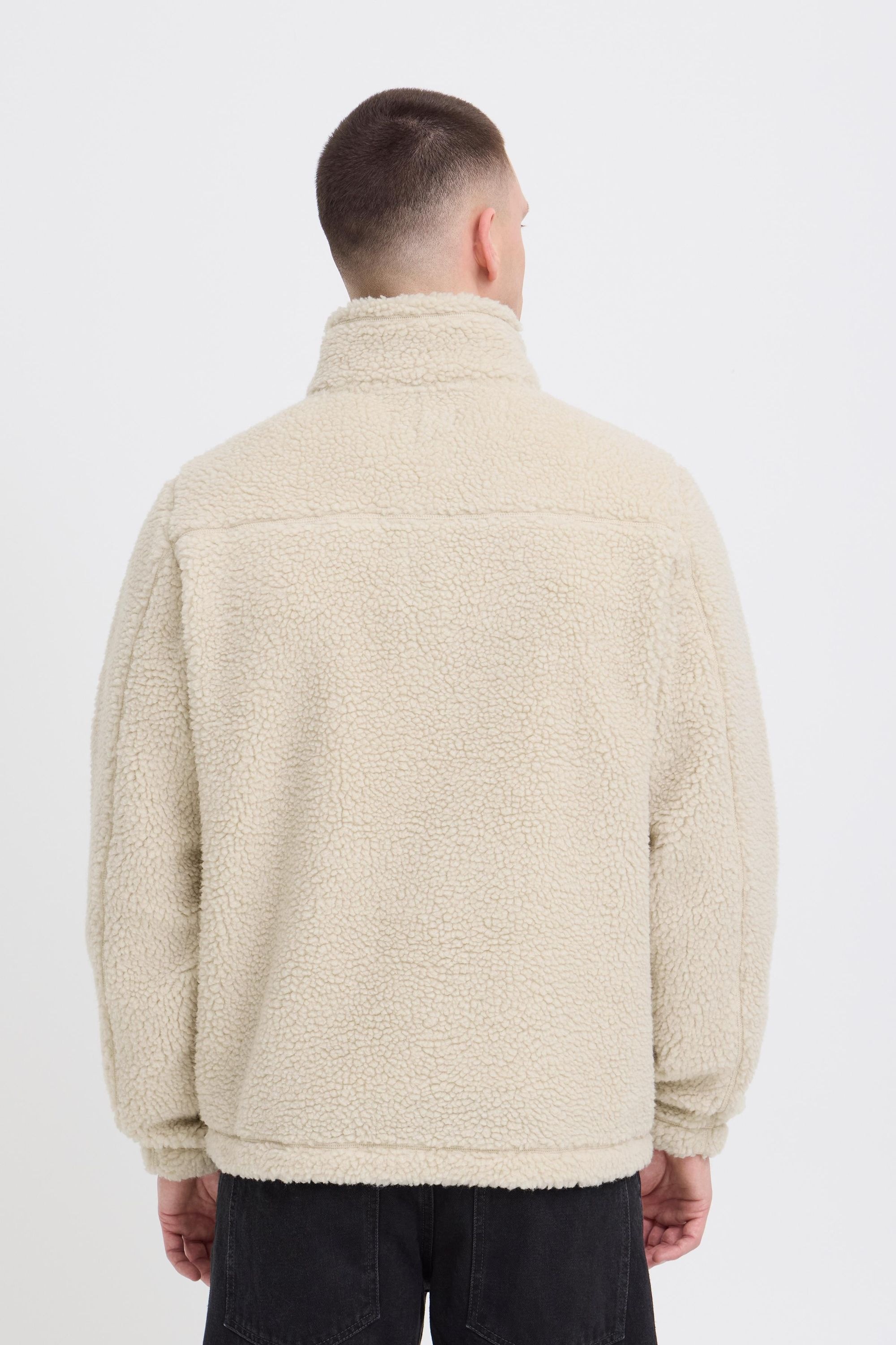 Fleecejacke BLEND "BHTotto", Herren, Gr. M, oatmeal, 100% Polyester, unifarben, Basic, normal normal, normaler offener Saum, Jacken Fleecejacke, Lässiger Troyer in Teddy-Optik 3