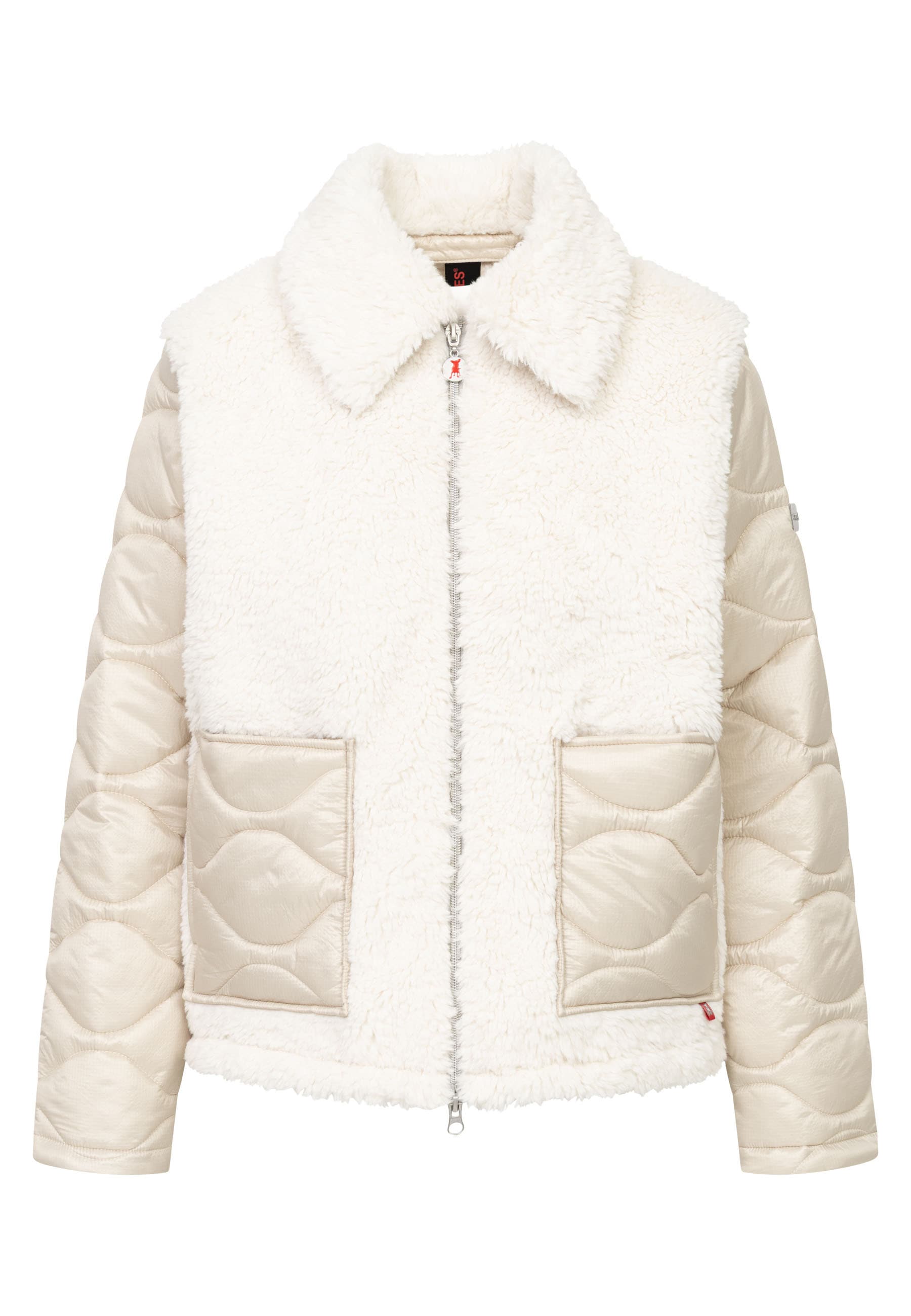 Frieda & Freddies Winterjacke »Frieda & Freddies Teddyjacke im Materialmix mit Wellensteppung«