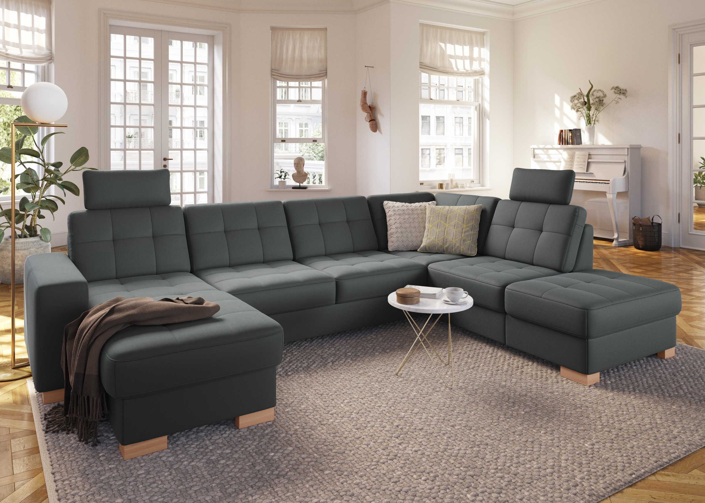 sit&more Wohnlandschaft »Quincy U-Form«, wahlweise mit Bettfunktion und Bettkasten