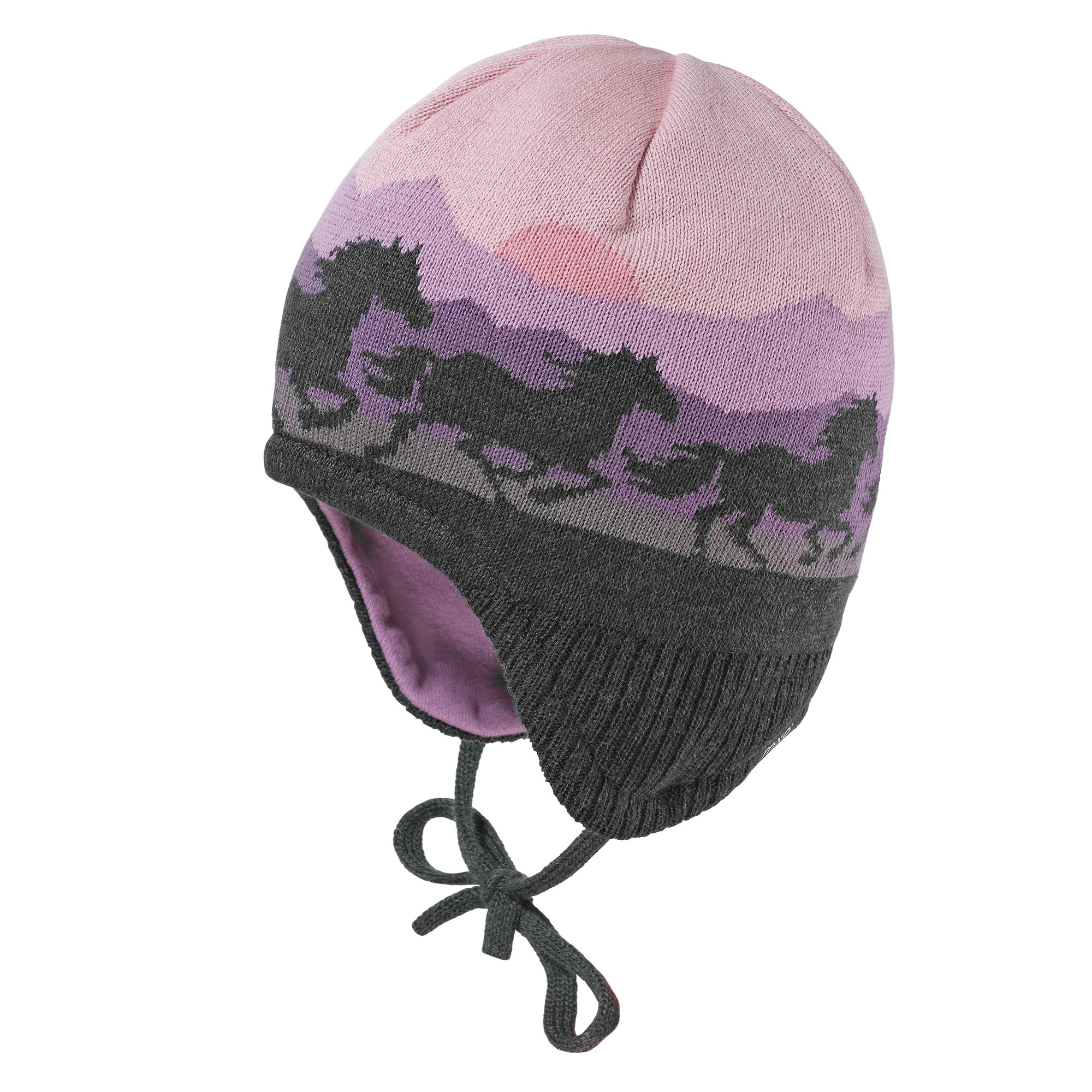 MAXIMO Jungen Strickmützecarbonmeliert, Gr. 55, gemustert, Strick, Baumwolle, Mützen, Baumwolle, gefüttert, zum Binden