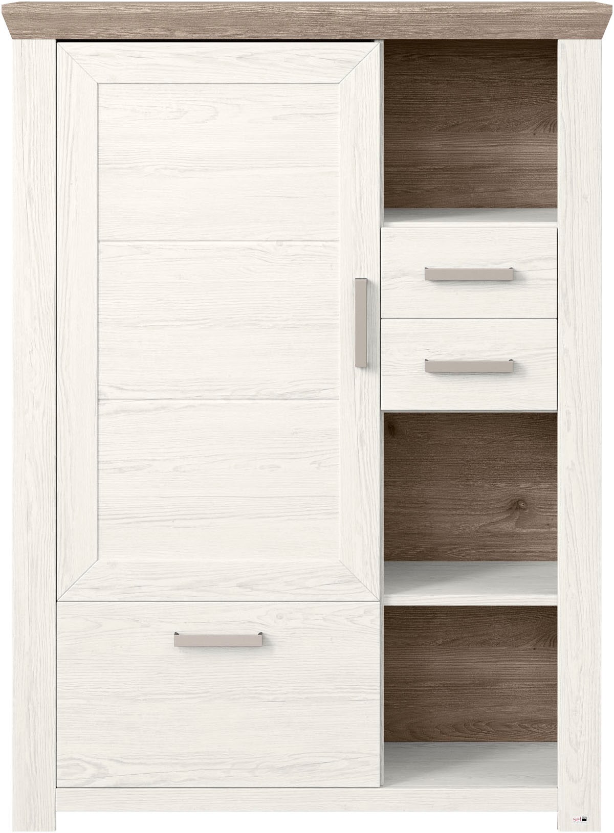 set one by Musterring Highboard »York«, Typ 25 und 26, in 3 Farbvarianten, Beleuchtung optional, Breite 105 cm