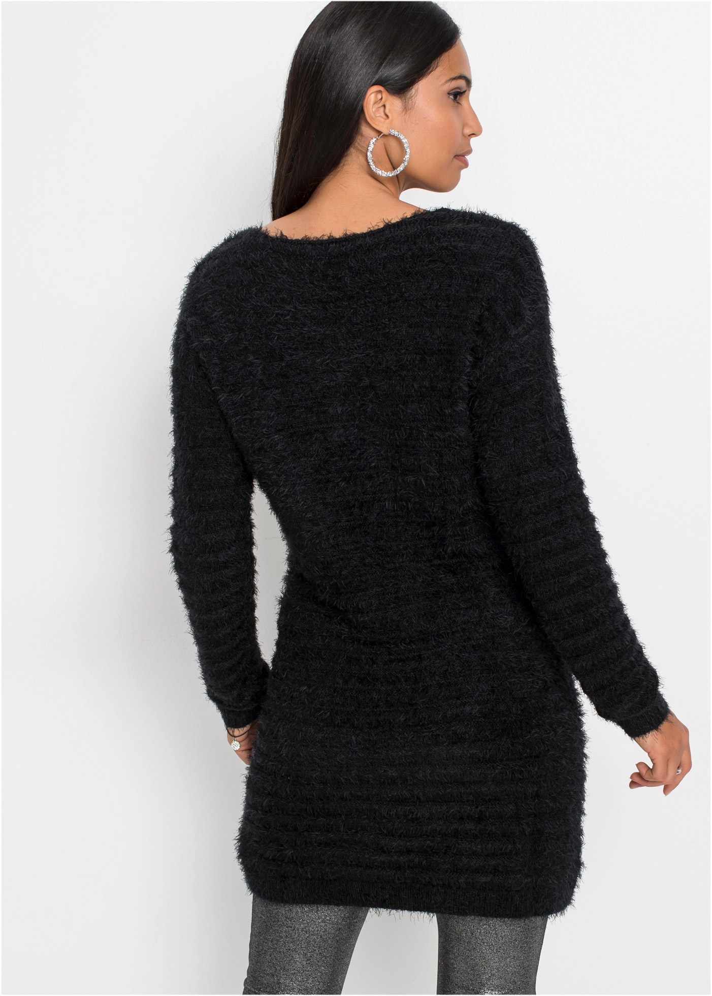 bonprix Longpullover "Flauschiger Long-Pullover" aus flauschigem Material, günstig online kaufen