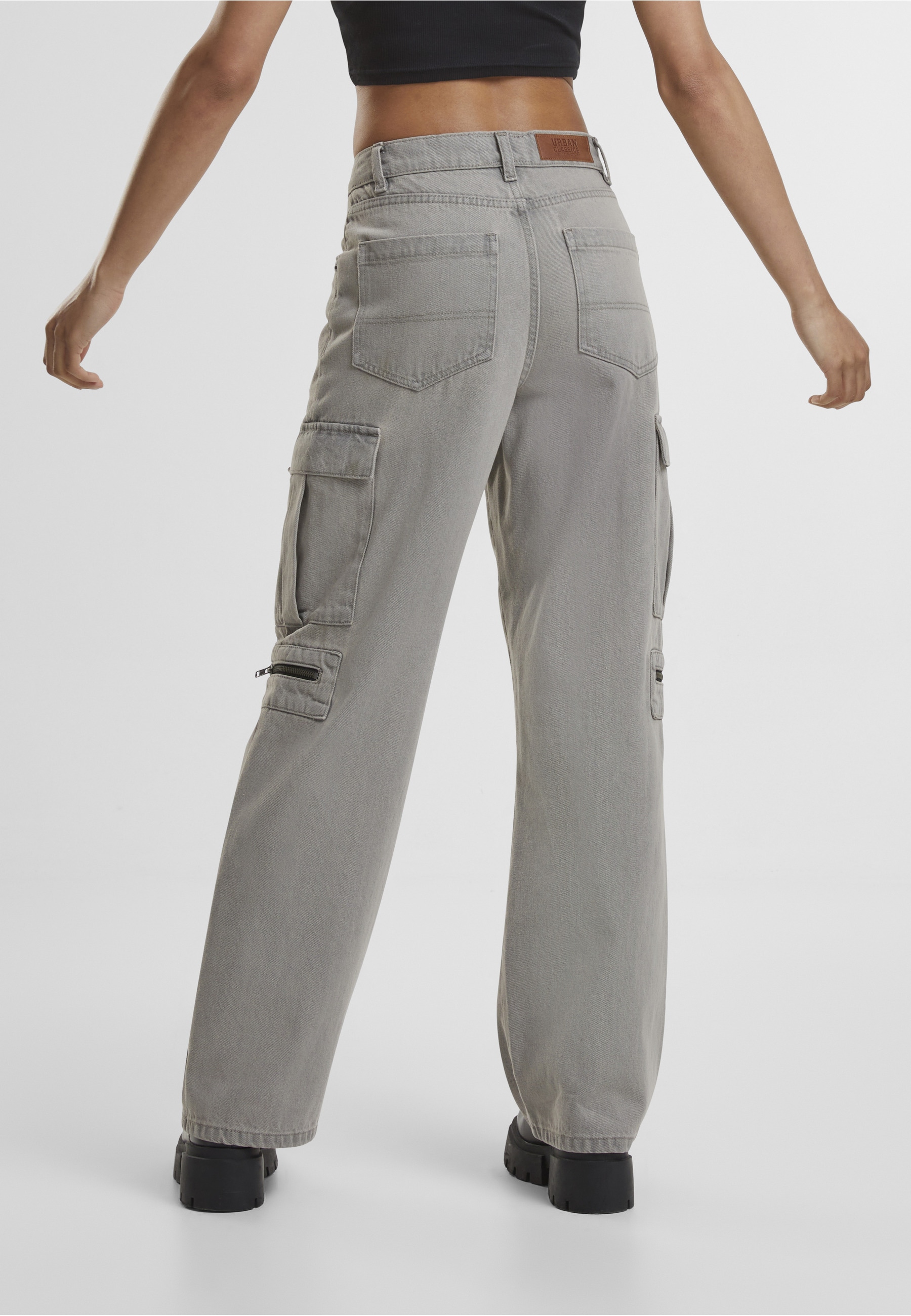 URBAN CLASSICS Cargohose »Urban Classics Ladies Loose Utility Denim Pants«