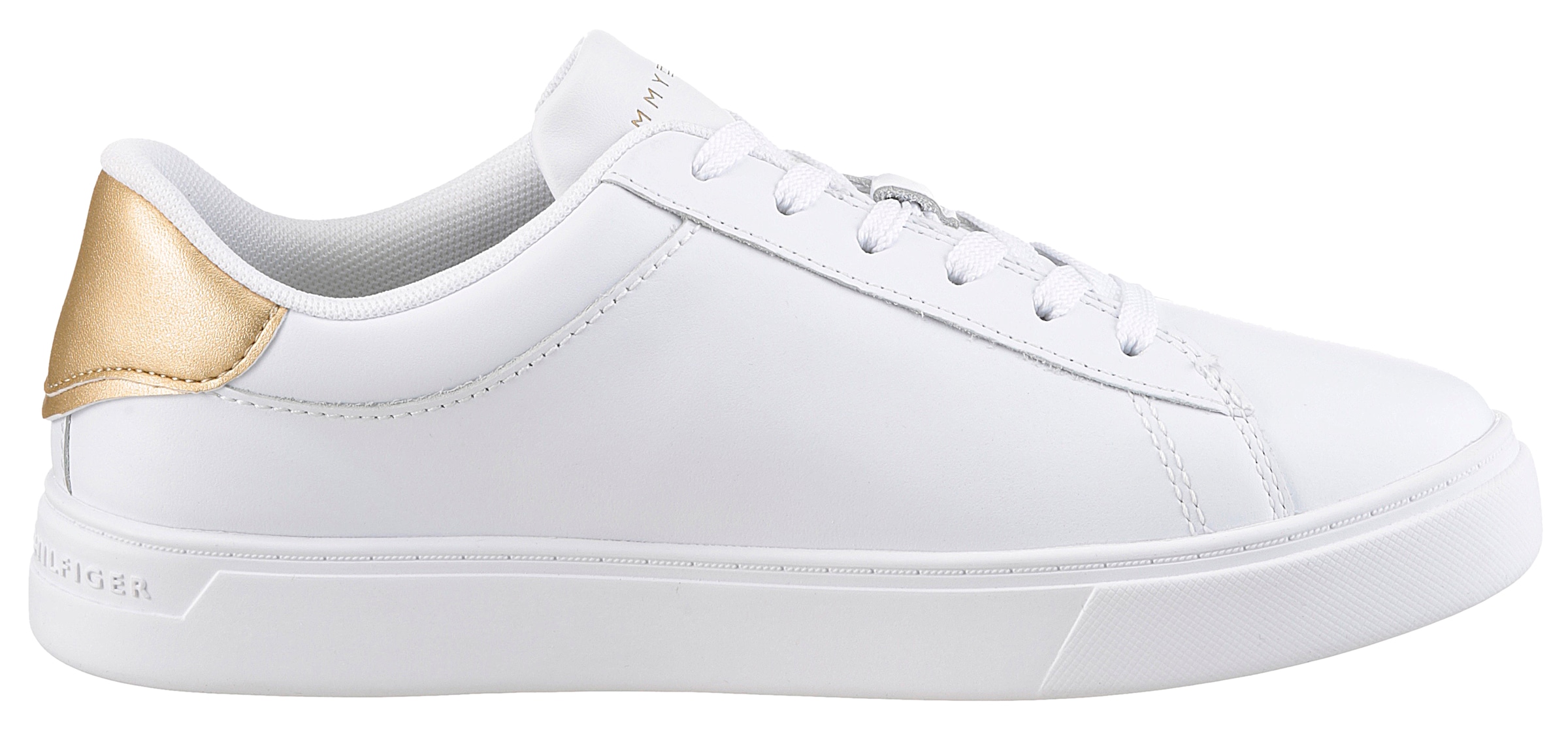 Tommy Hilfiger Plateausneaker »ESSENTIAL COURT SNEAKER STRPS«, Freizeitschuh, Halbschuh, Schnürschuh mit typischen Streifen
