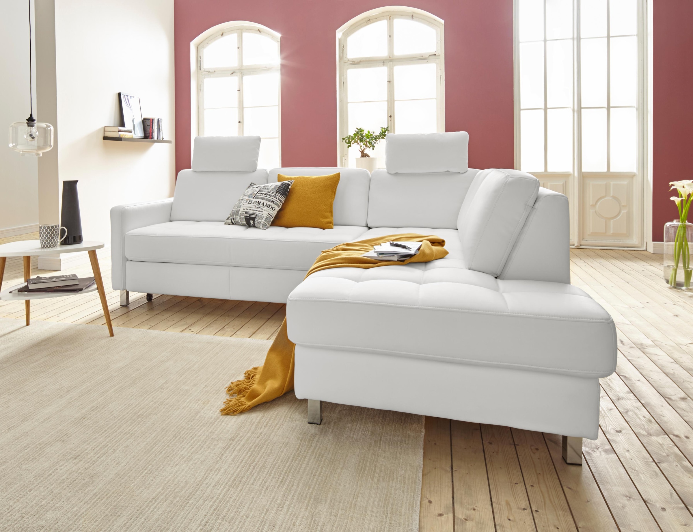 sit&more Ecksofa "Pablo L-Form", wahlweise mit Bettfunktion und Bettkasten