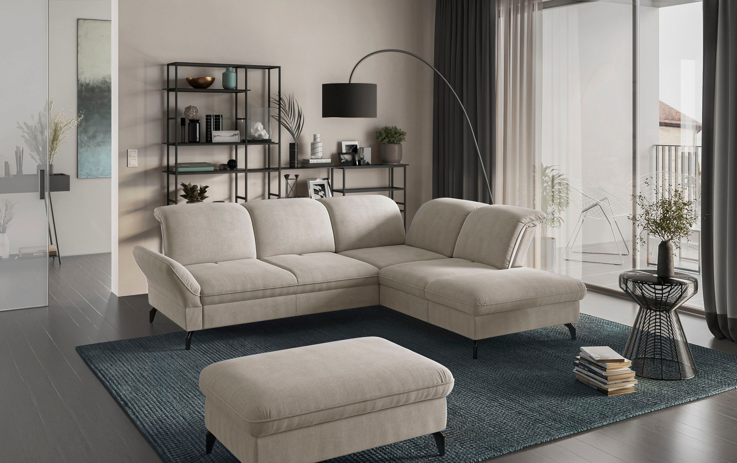 sit&more Ecksofa "Leandro L-Form" Wahlweise mit Bett-, Kopfteil - und Armle günstig online kaufen