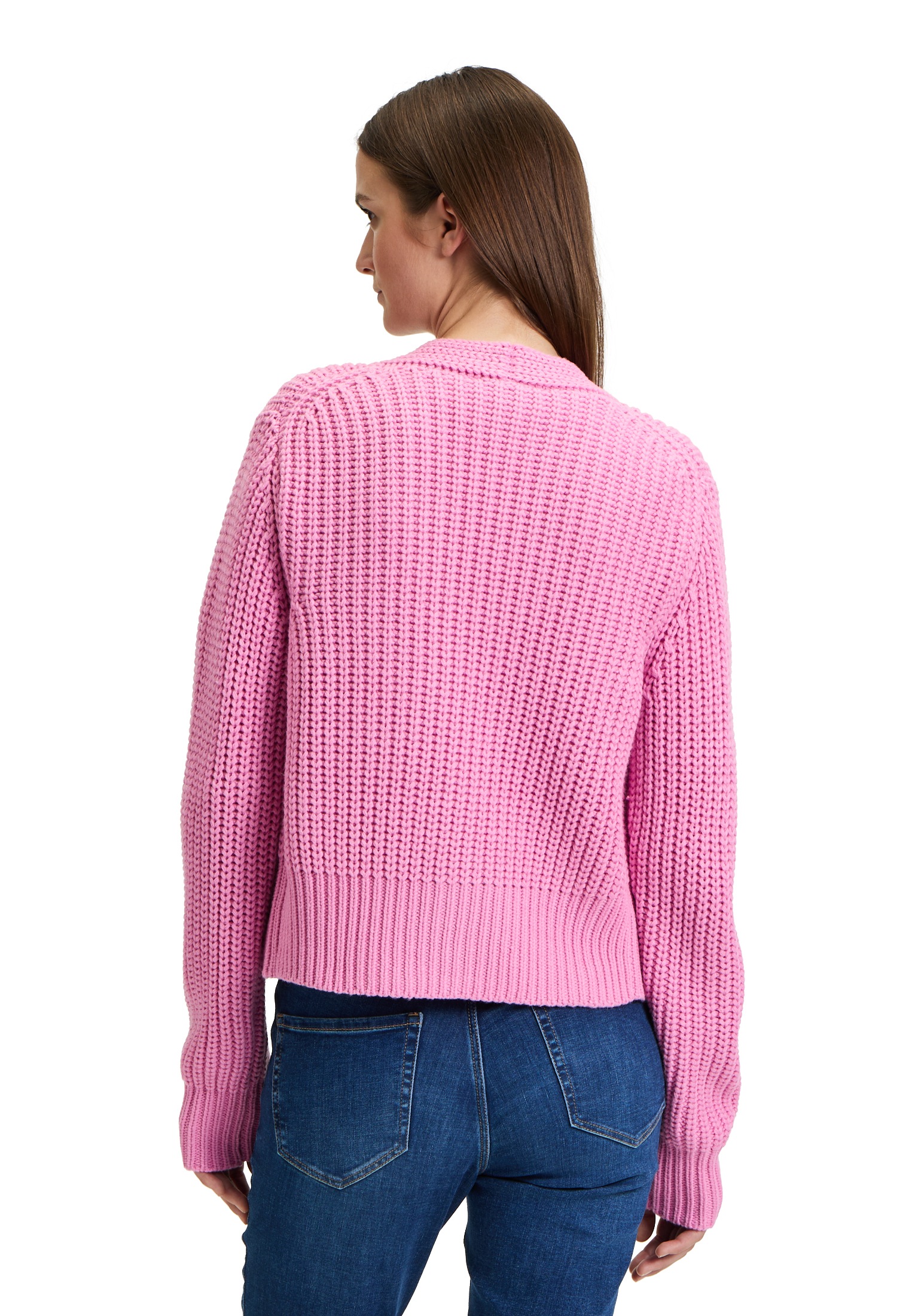 Betty&Co Strickjacke »Betty & Co Damen Grobstrickjacke ohne Verschluss«, Rippbündchen