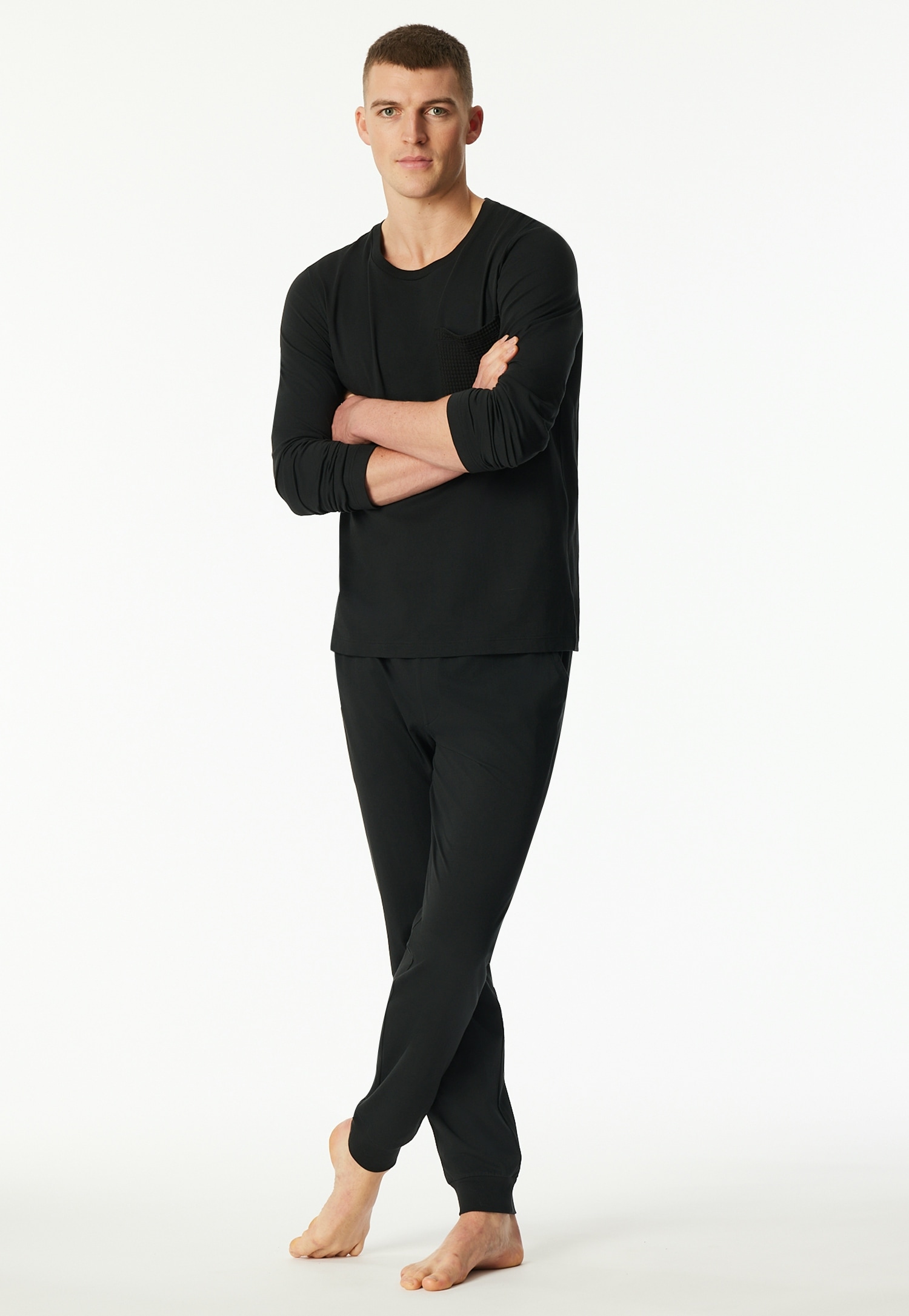 Schiesser Schlafanzug "Modern Nightwear" 2 tlg. seitliche Taschen, Brusttas günstig online kaufen