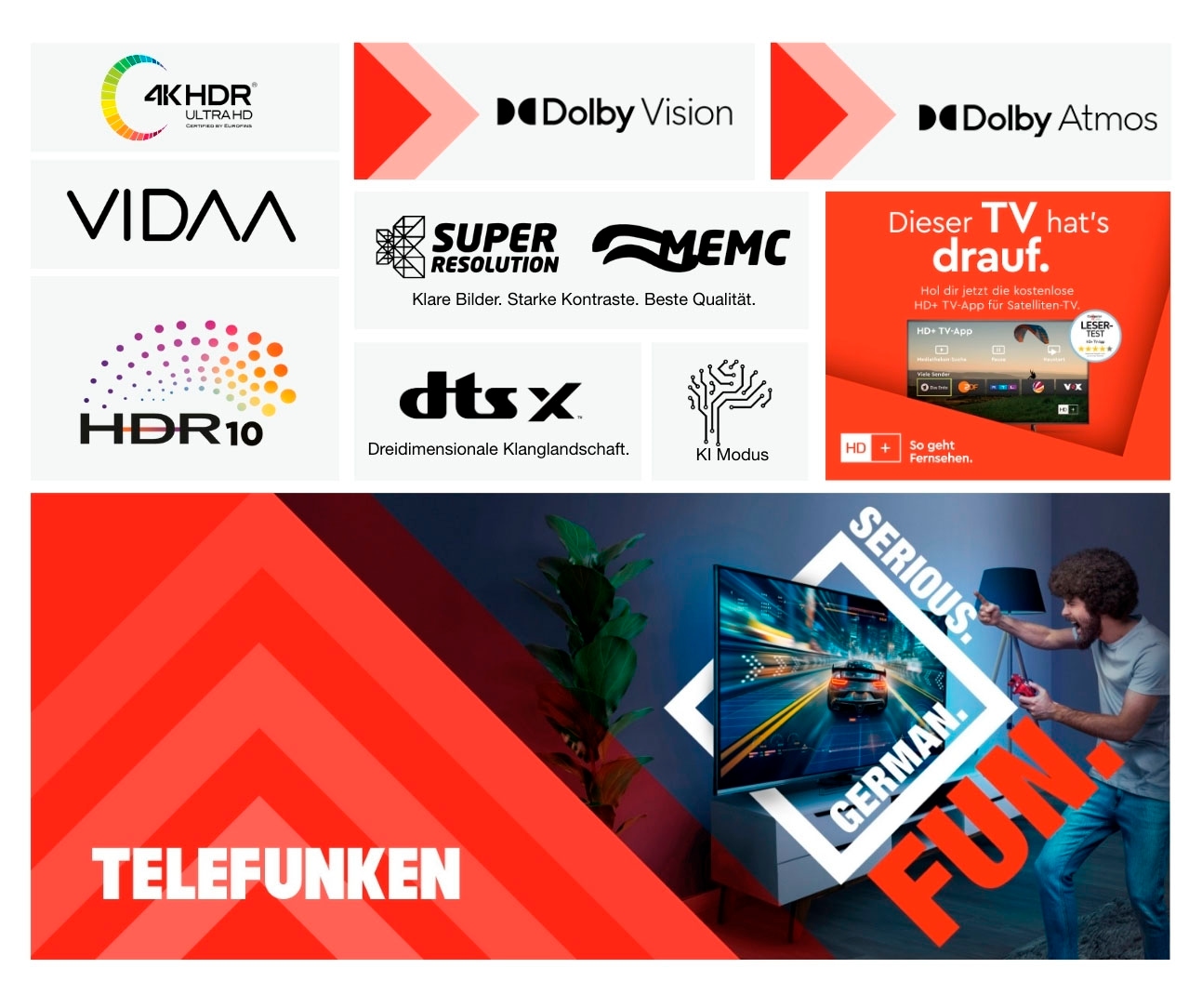 Telefunken LED-Fernseher »D50U975M8CWI«, 4K Ultra HD, Smart-TV