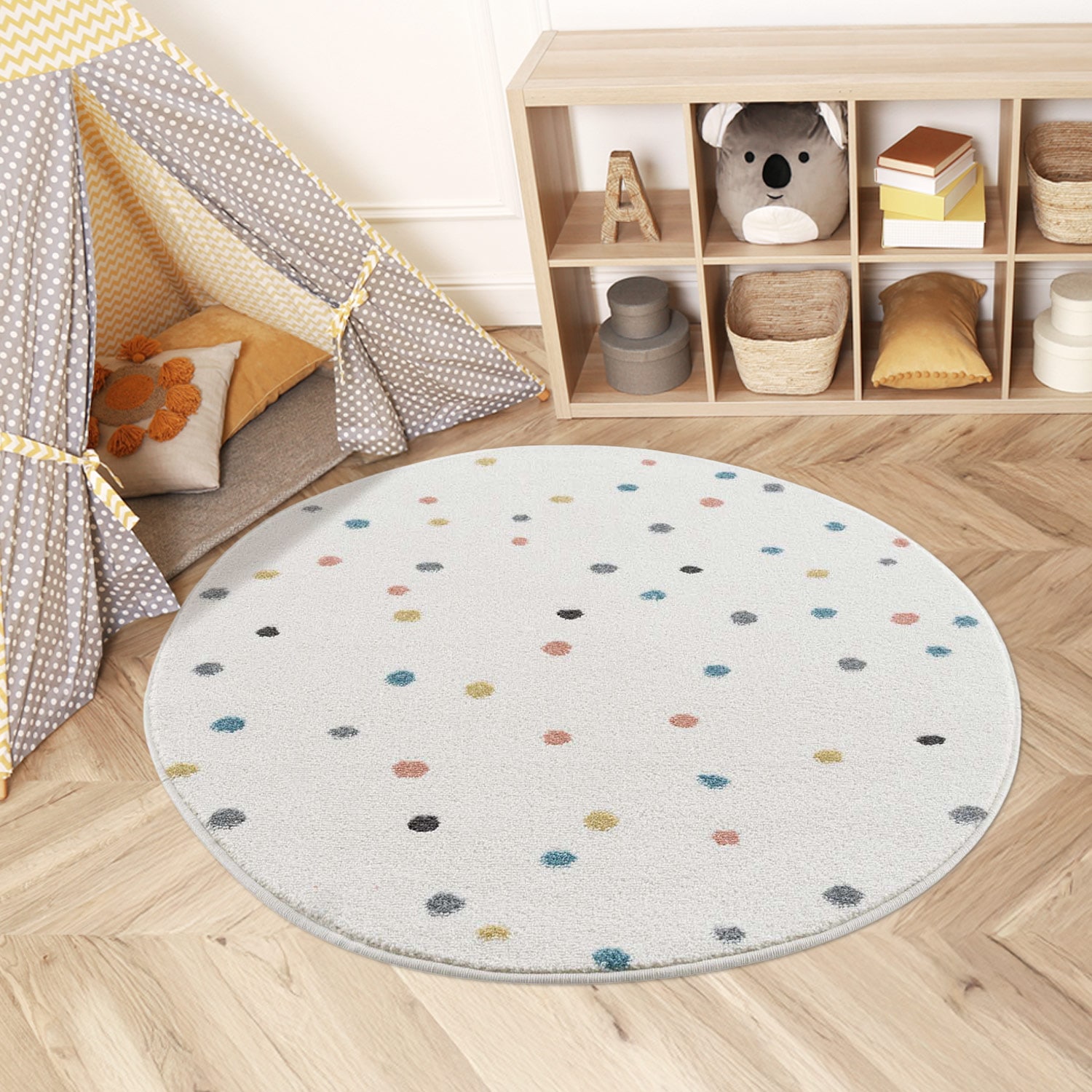 Carpet City Kinderteppich "Anime9396" rund 11 mm Höhe Spielteppich, Bunte P günstig online kaufen