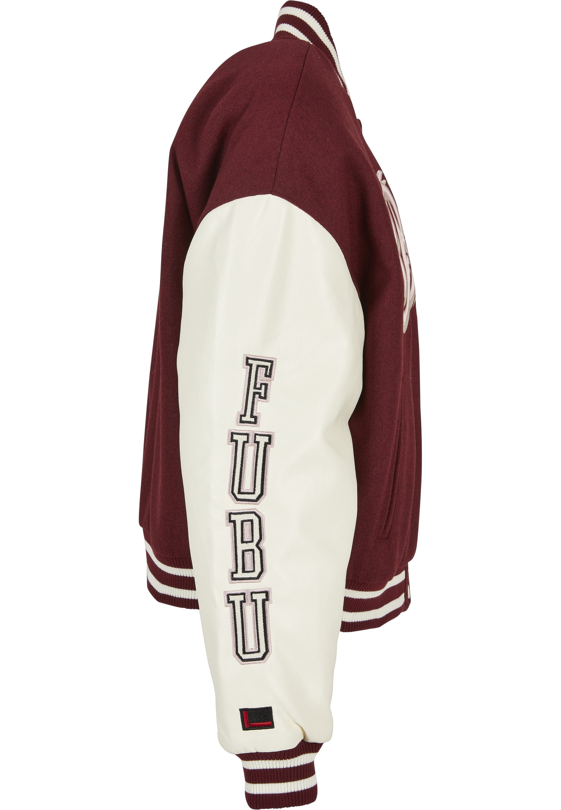 Fubu Collegejacke »Fubu Damen FW224-006-1 City 05 Varsity Jacket bordeaux/offwhite« 1 Stk. tlg. ohne Kapuze