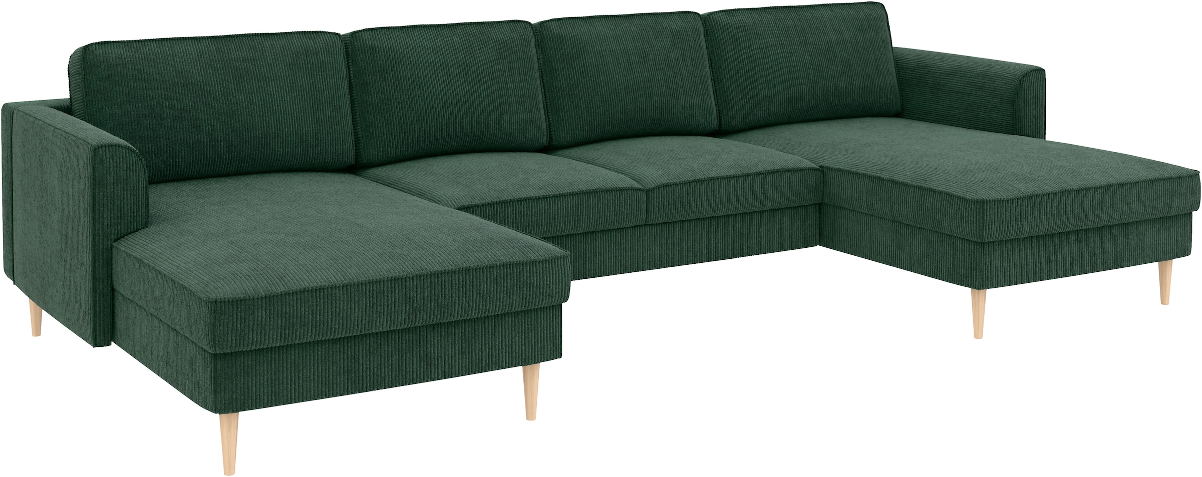Home affaire Wohnlandschaft »Booster Couch wahlweise mit Schlaffunktion und Bettkasten-auch in Cord«, Sofa in U-Form, Breite 305 cm