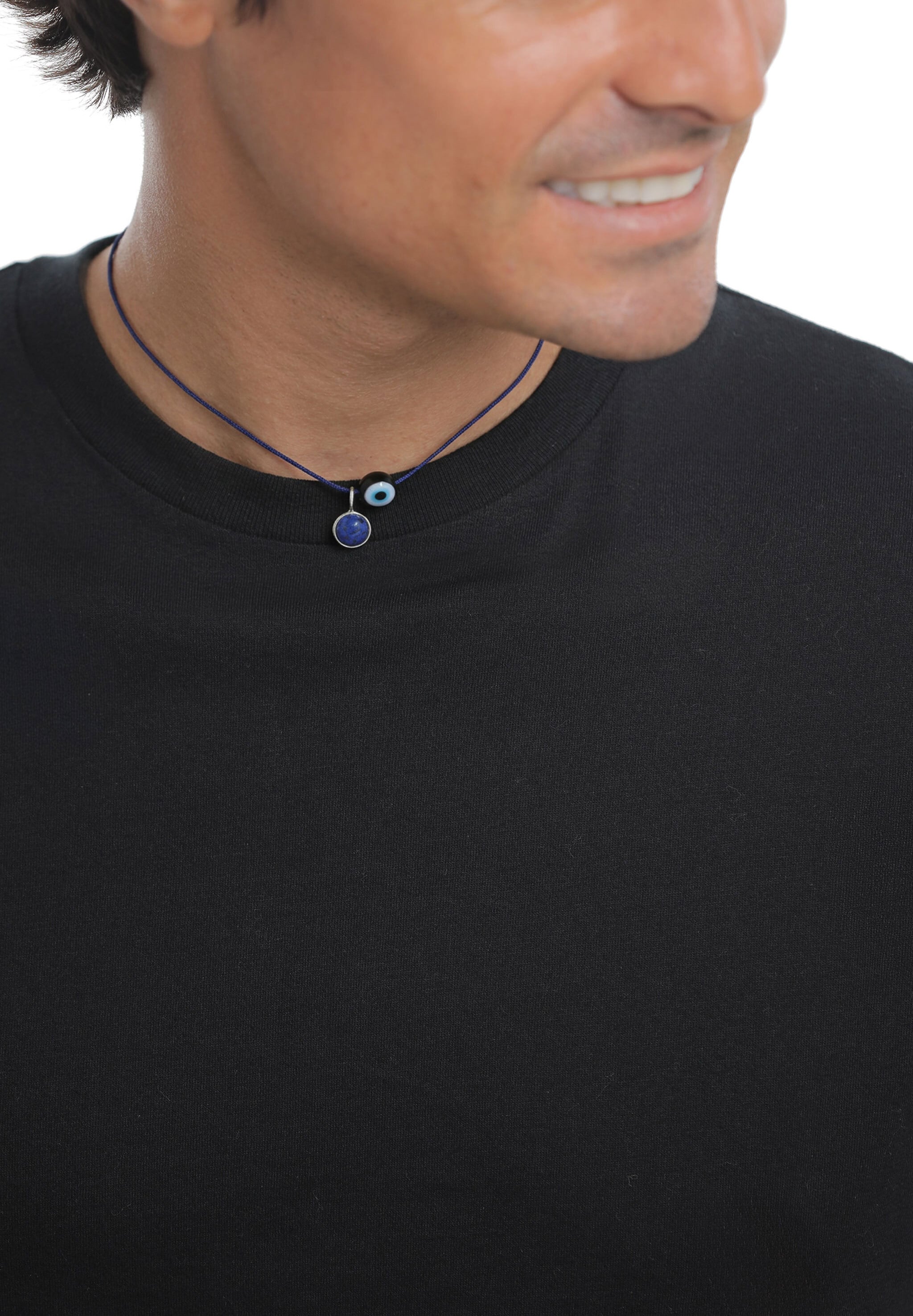 Kuzzoi »Halskette Lapislazuli Blau Evil Eye 925 Sterling Silber«