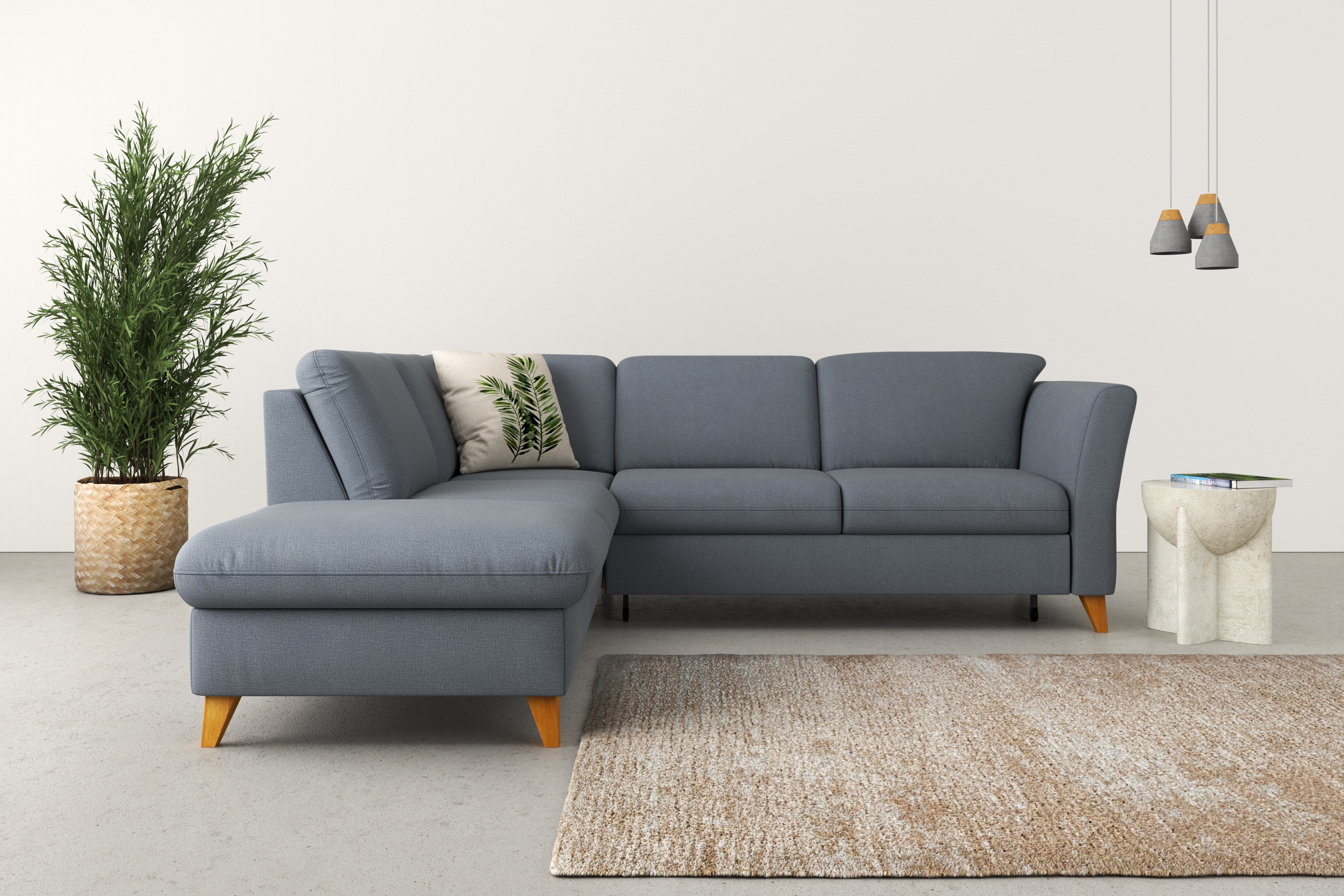 Home affaire Ecksofa "Trelleborg L-Form" Federkern-Polsterung, wahlweise mit Schlaffunktion und Stauraum