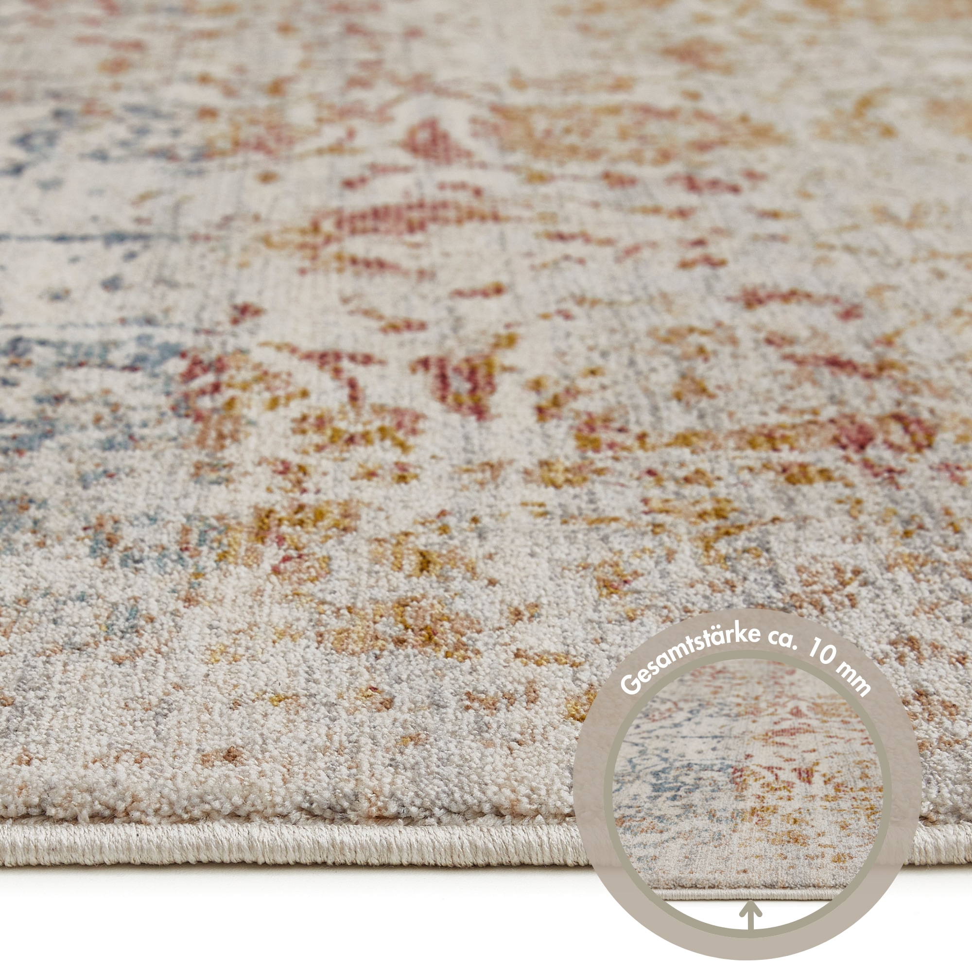 LUXOR living Teppich »Rocco«, rechteckig, 11 mm Höhe, Vintage-Look, florales Design, mit Fransen, Wohnzimmer, Schlafzimmer