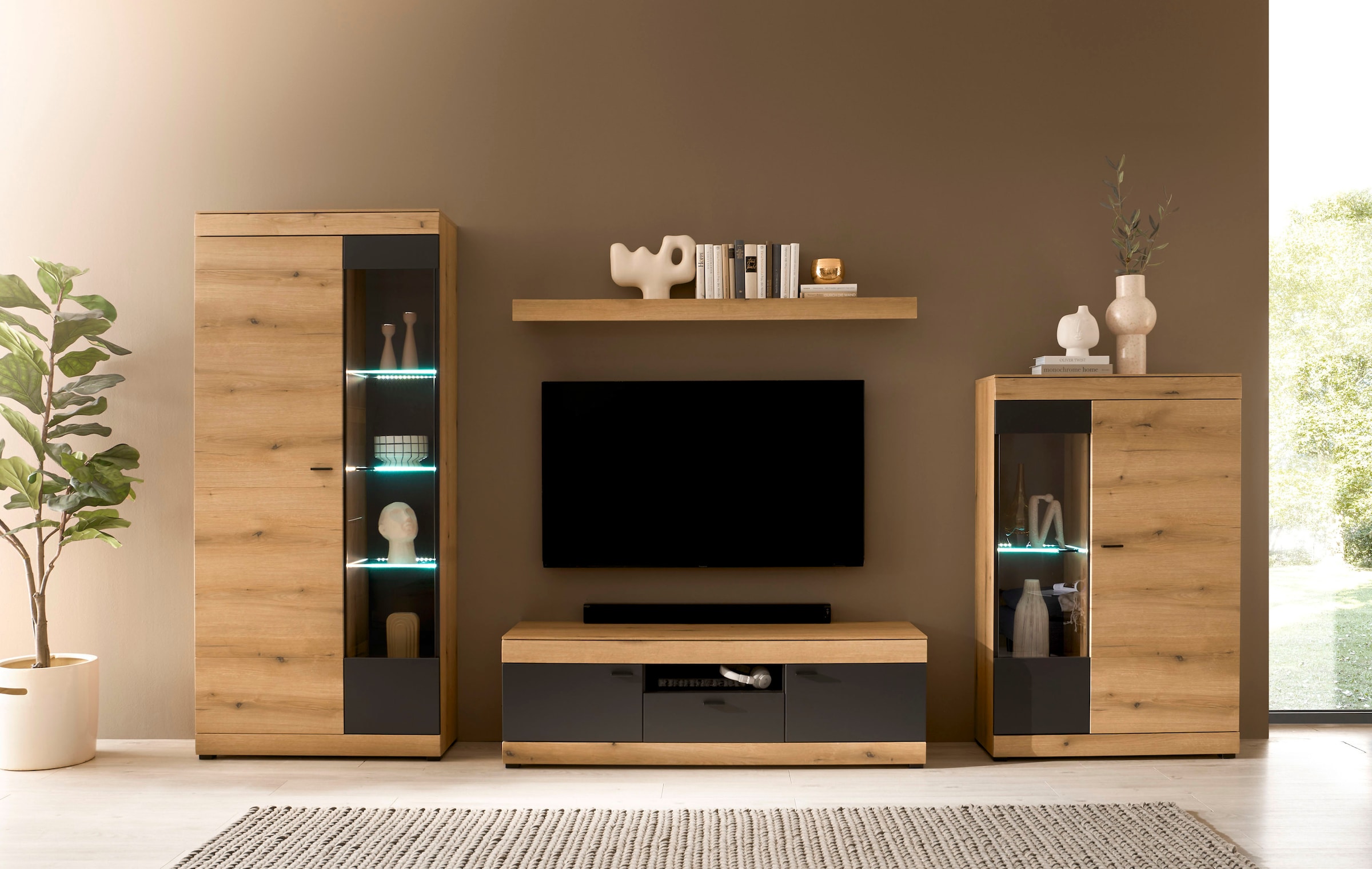 Home affaire Wohnwand »Soleto, zeitlose Anbauwand, Komplettset im modernen Stil« Komplett-Set, 4 Stk. tlg.