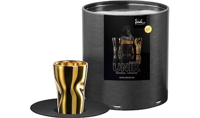 Eisch Espressoglas »UNIK«, (Set, 2 tlg., Espressoglas mit Untertasse in  Geschenkröhre), Espressoglas mit Untertasse, veredelt mit Echtgold, 100 ml  | BAUR