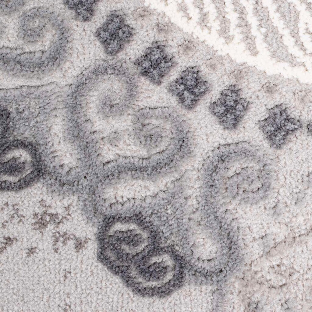 Carpet City Bettumrandung »Platin 7742«, (3 tlg.), Bettvorleger, Ornamente, Glänzend durch Polyester, Läufer-Set