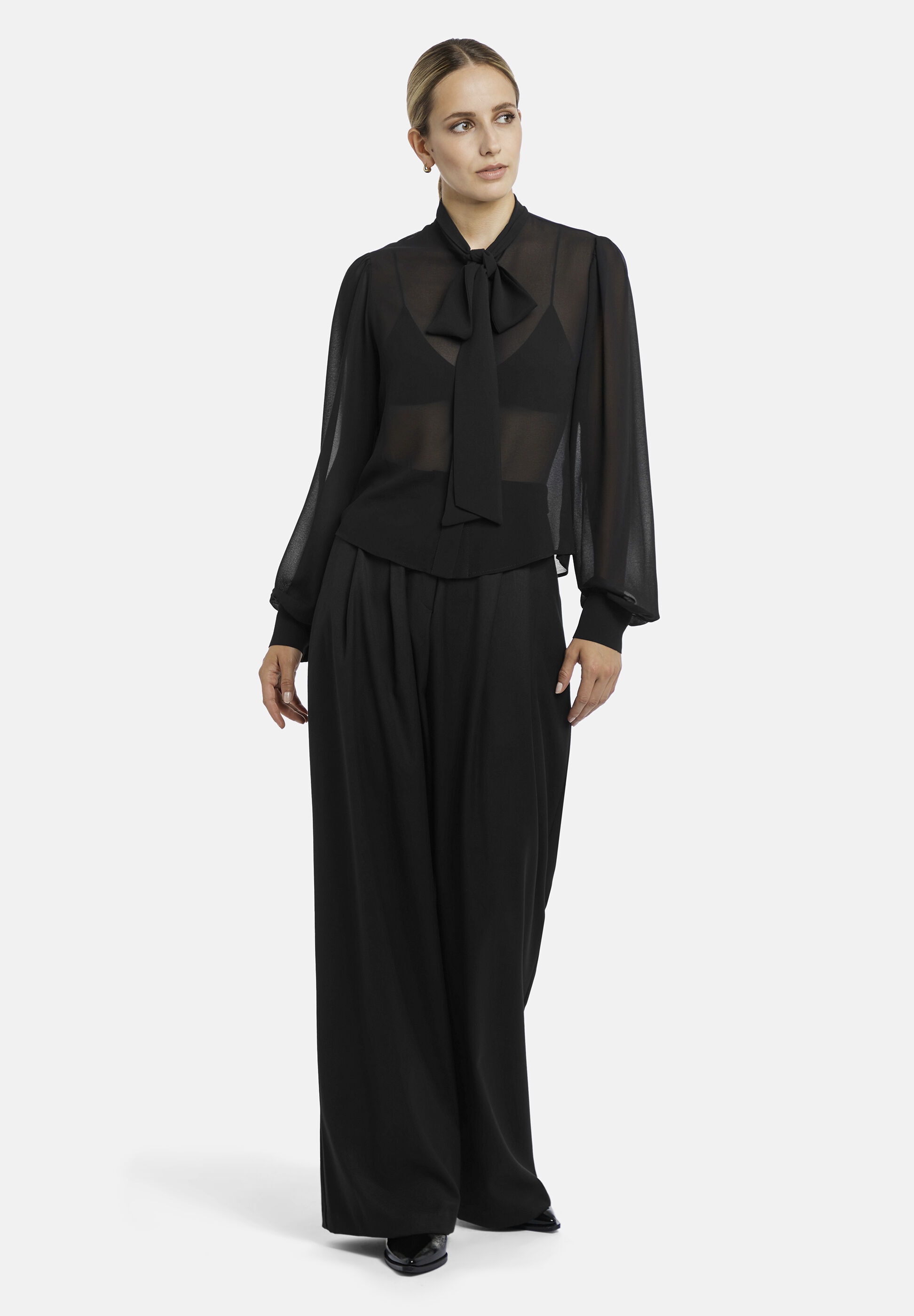 Nicowa Schlupfbluse »Elawi« Chiffonbluse mit Schleifenbindung