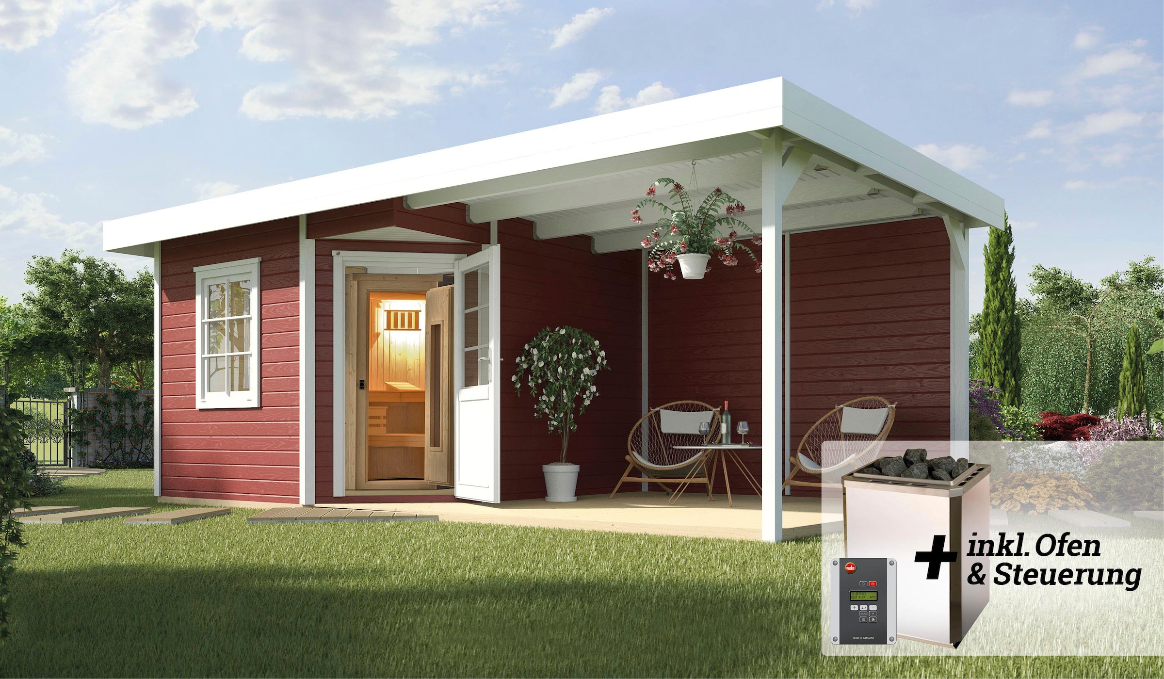 weka Saunahaus »Salo«, 7,5 kW Bio-Ofen mit digitaler Steuerung