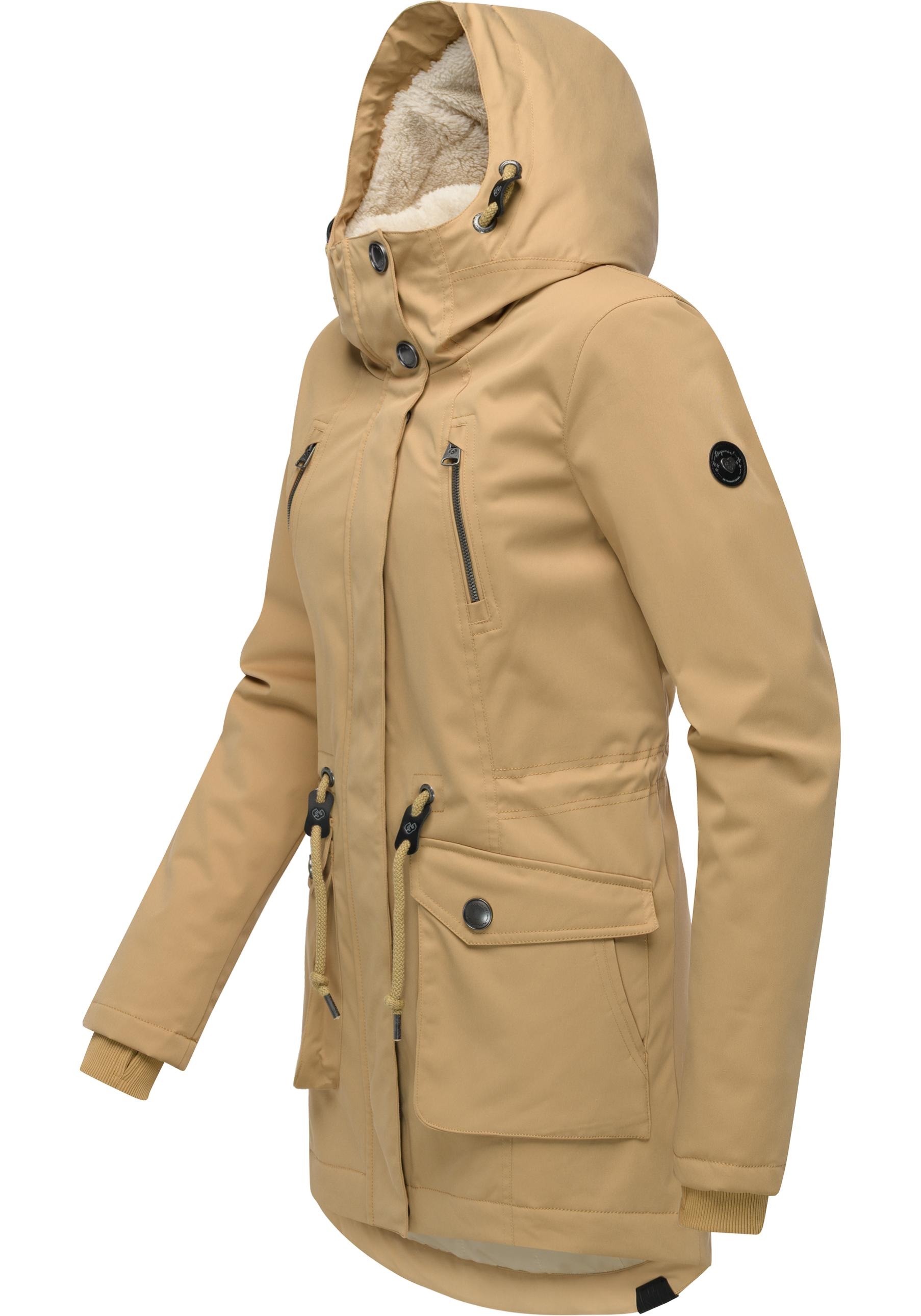 Ragwear Kurzmantel »Ellsa YOUMODO«, Winterparka mit auffälligen Taillenzugkordeln und Kapuze