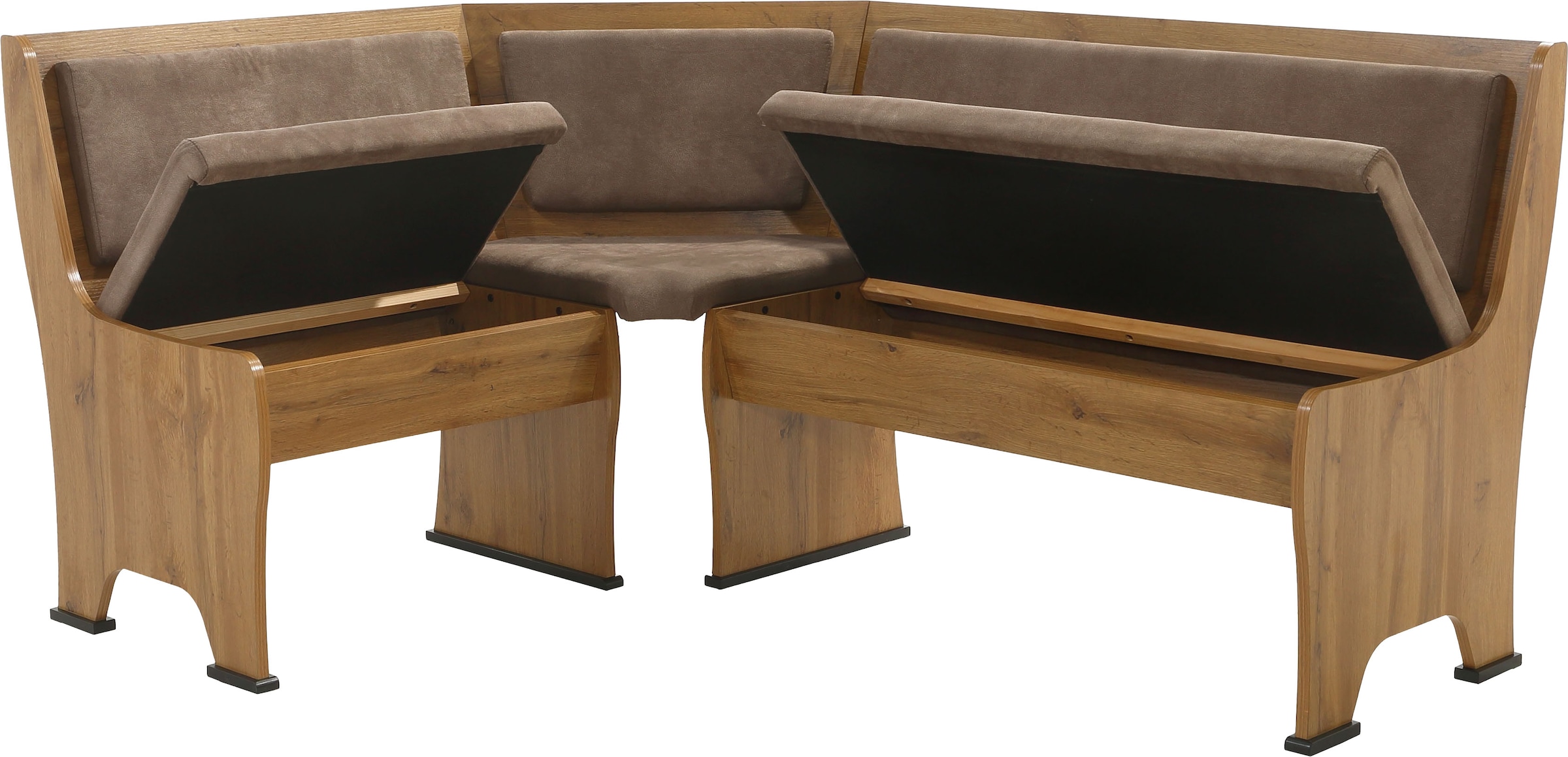 OTTO home Eckbankgruppe »Theo (Set, 4-tlg. Tisch, Bank und 2 Stühle) 2 Farben wählbar« Bank links/rechts montierbar, mit Stauraum, Stühle im 2er Set